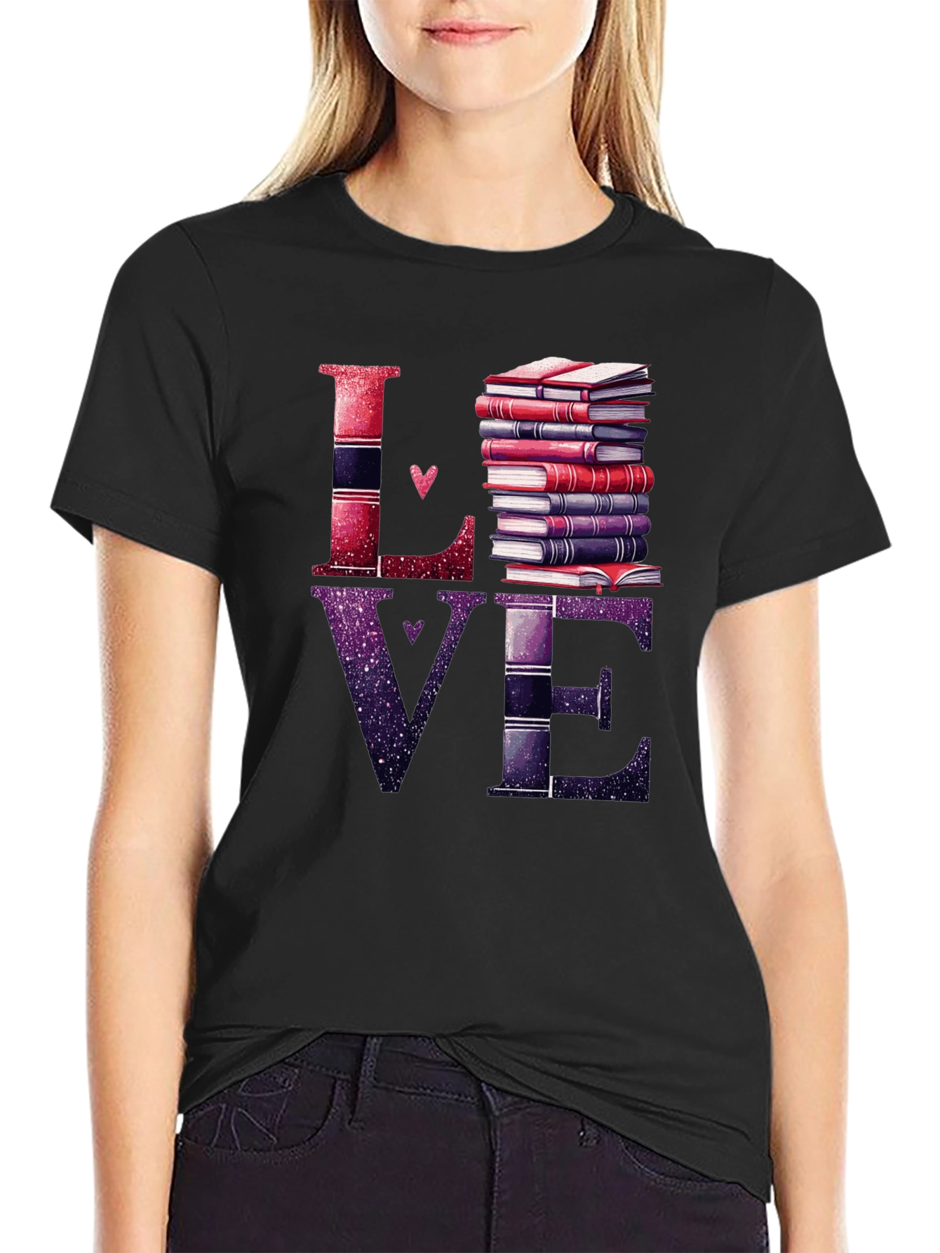 Black Love Books Graphic T-Shirt - Reader's Delight view 2