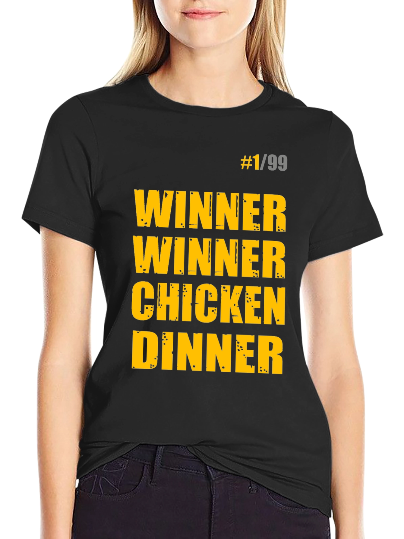 Black Winner Winner Chicken Dinner Black T-Shirt view 2