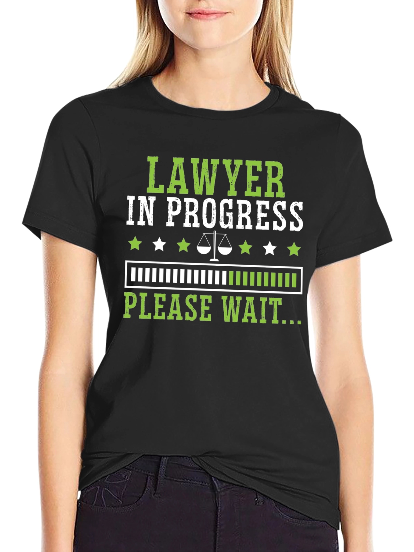 Black Lawyer in Progress Funny T-Shirt view 2