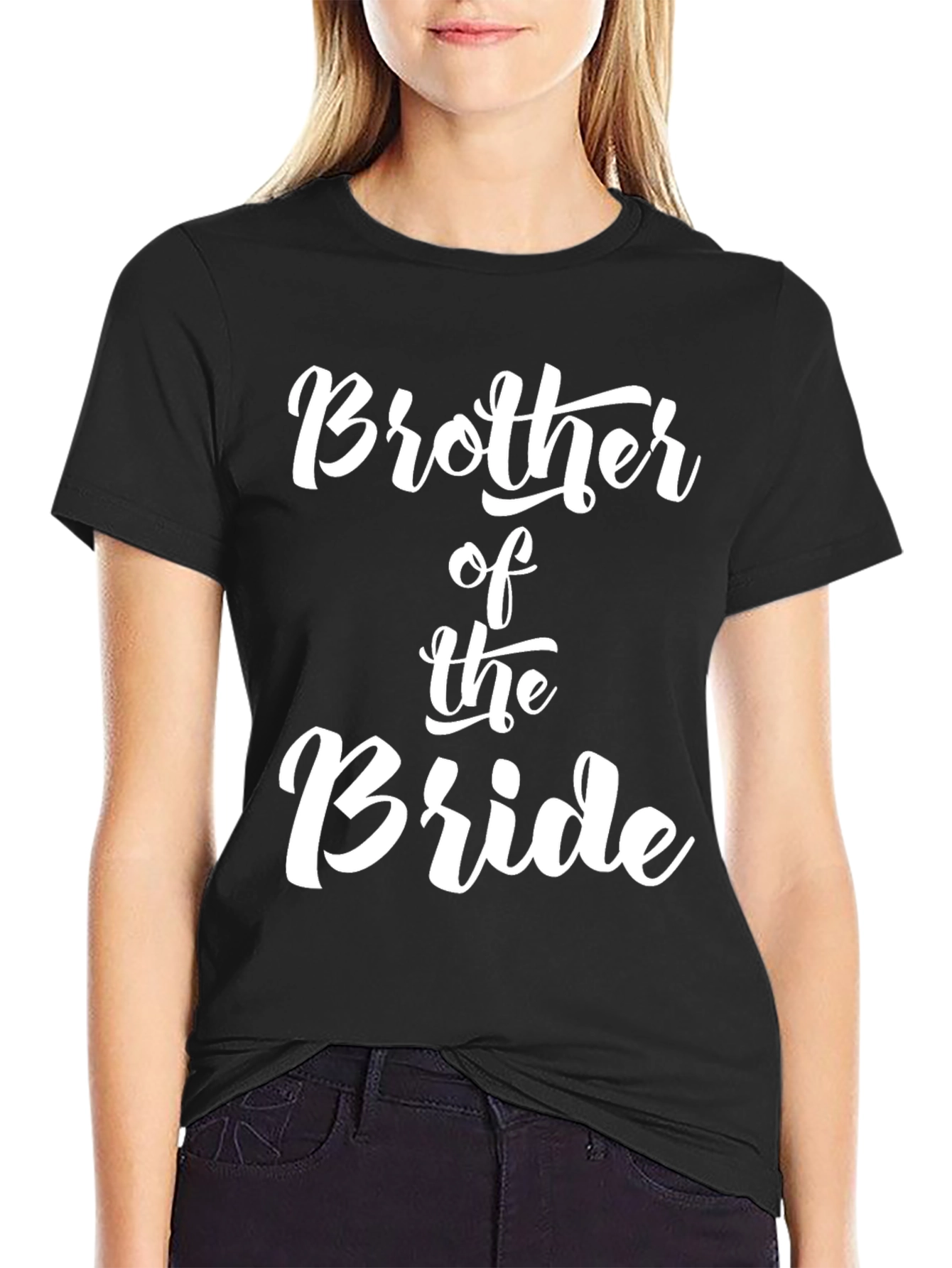Black Brother of the Bride Wedding T-Shirt view 2