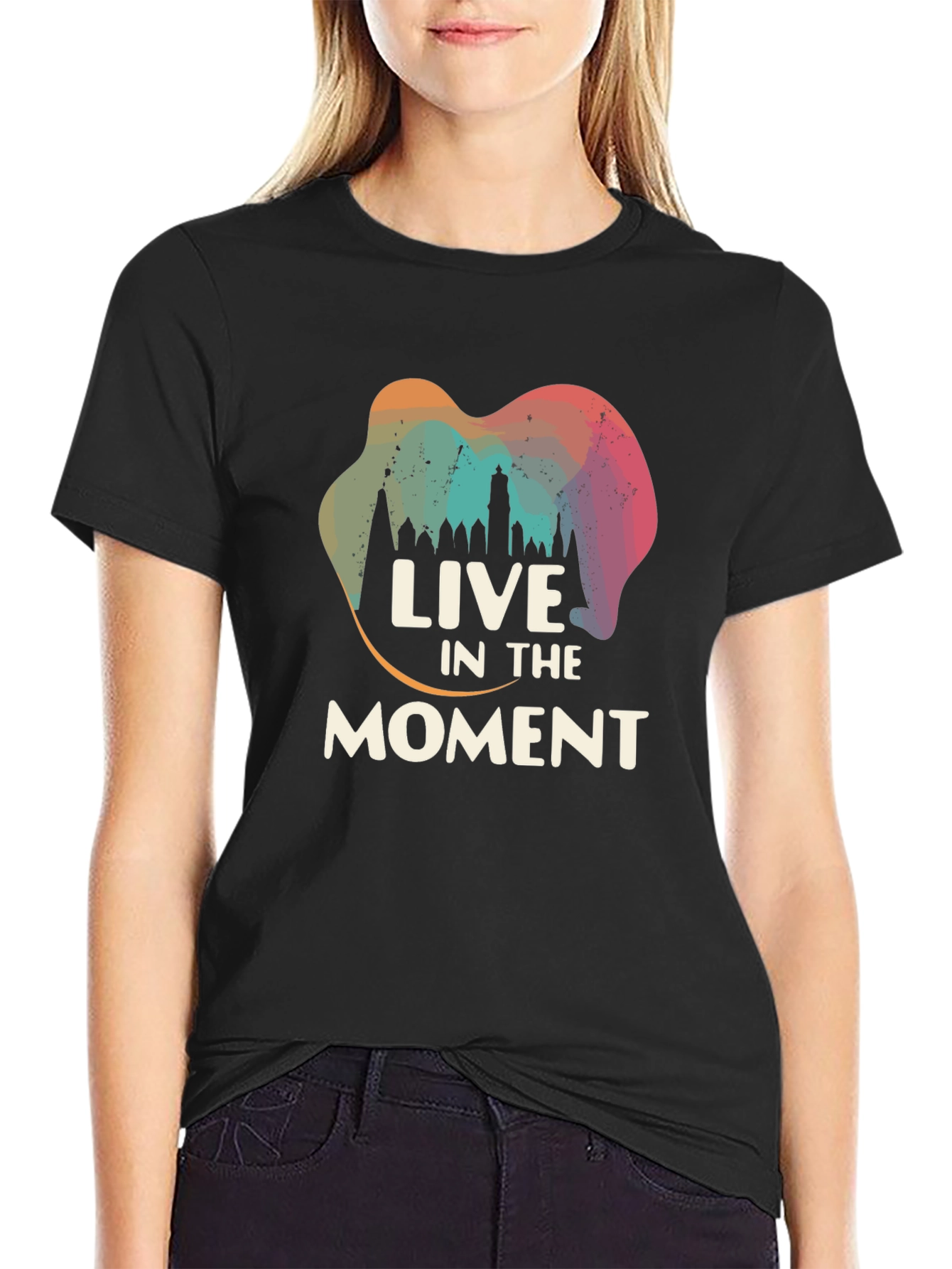 Black Live in the Moment Graphic Tee - Black view 2