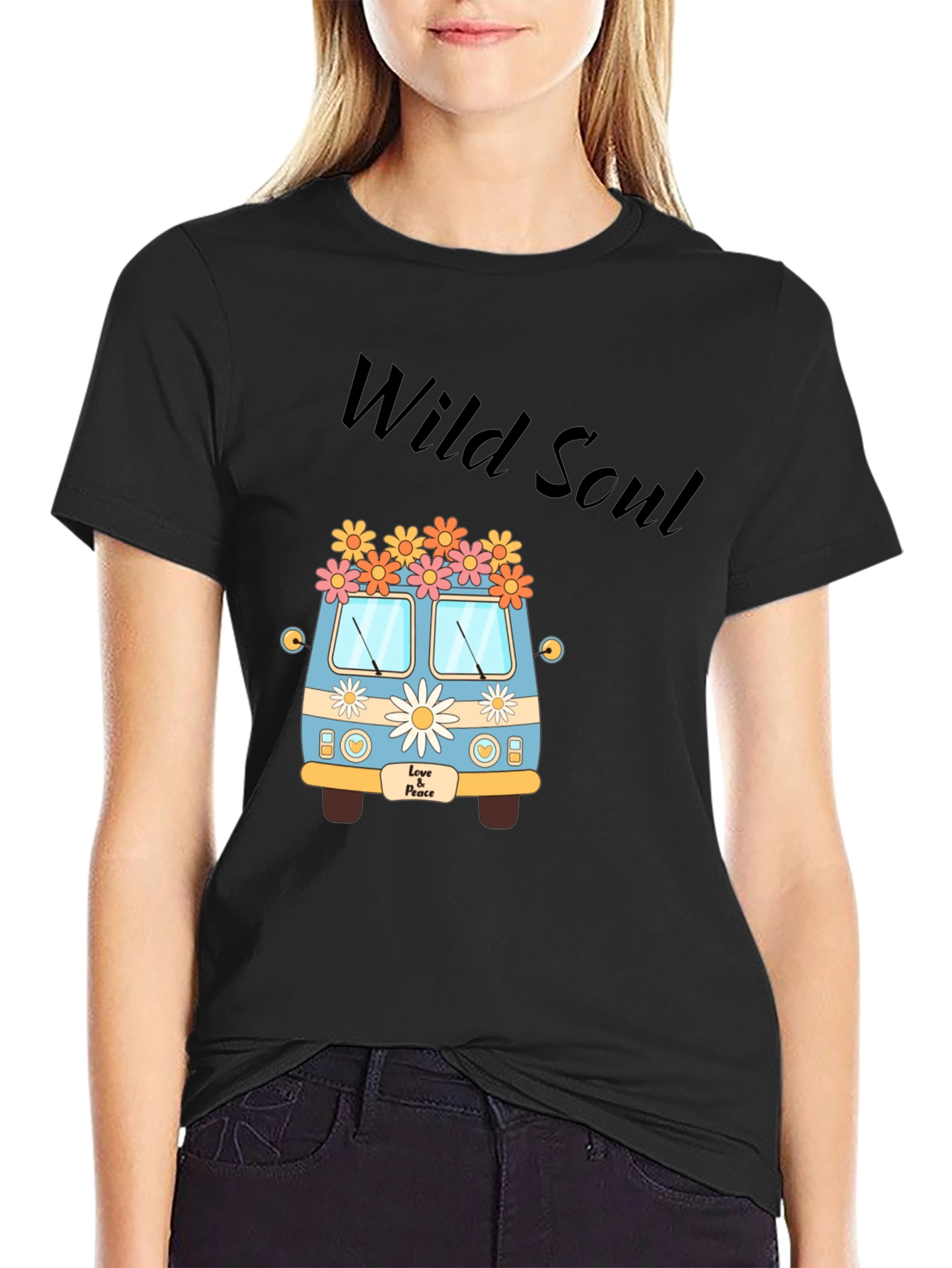 Black Wild Soul Hippie Van Graphic Tee view 2