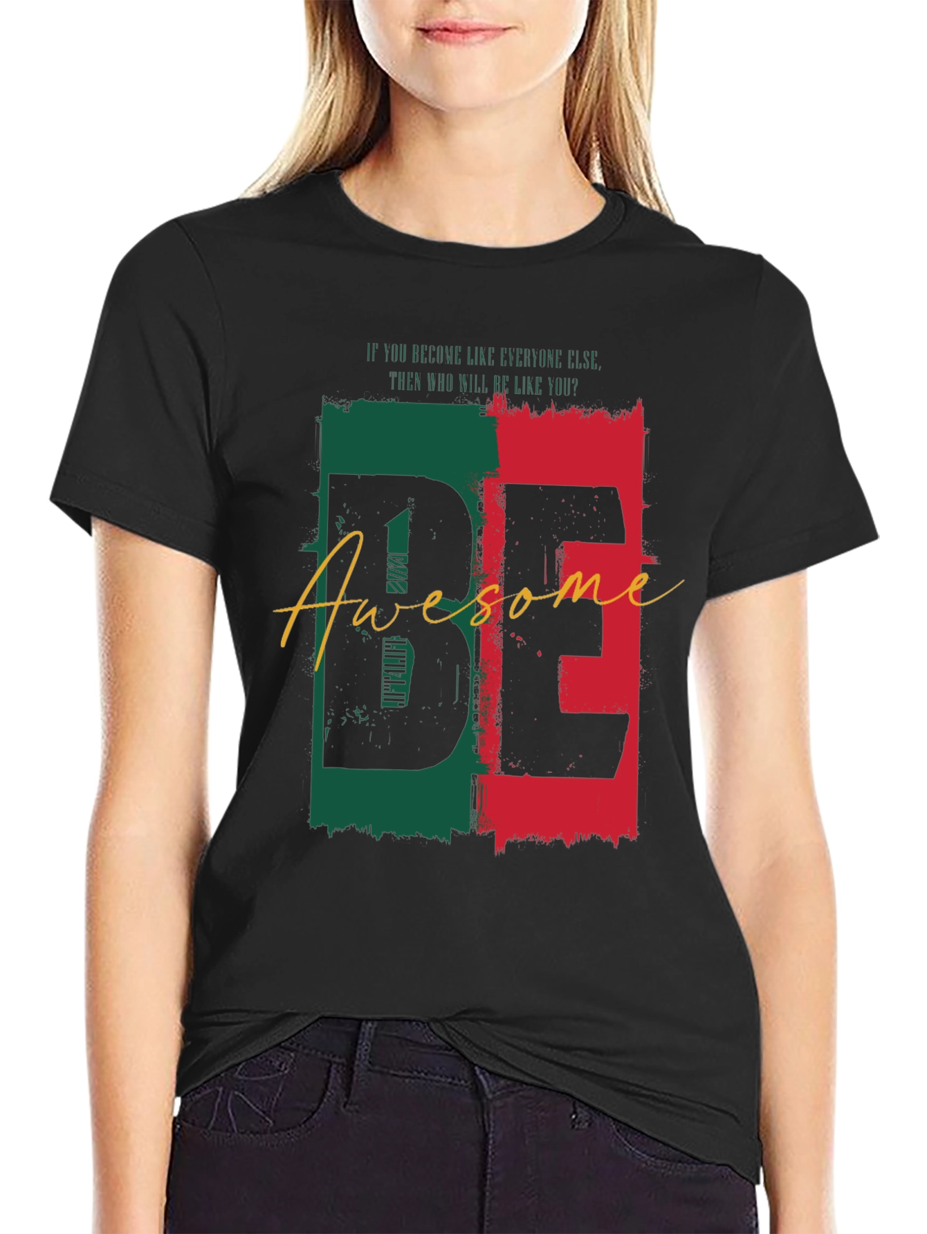 Be Awesome Black Graphic Tee - 2