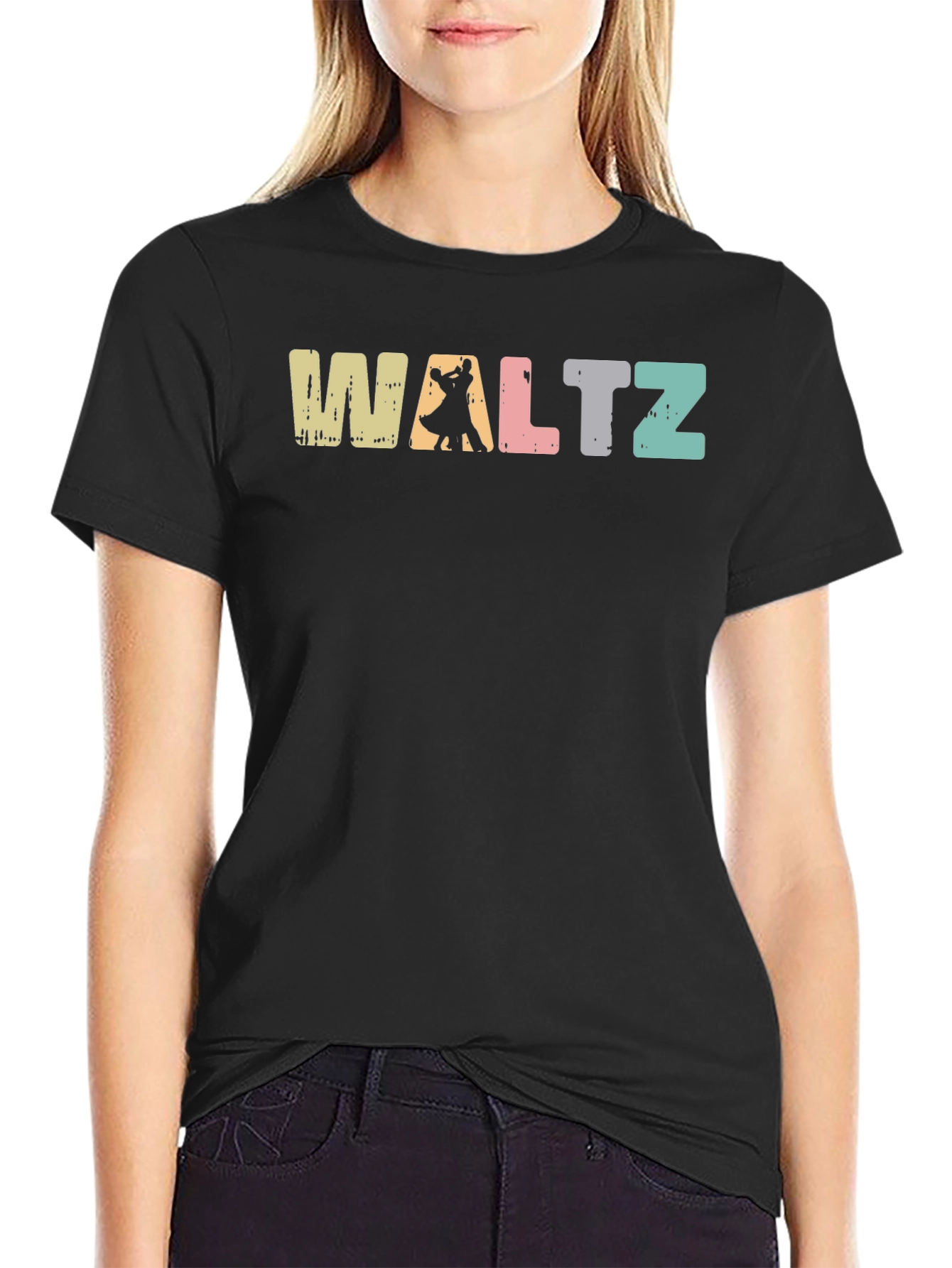 Black Waltz Dance Graphic Tee - Retro Style view 2