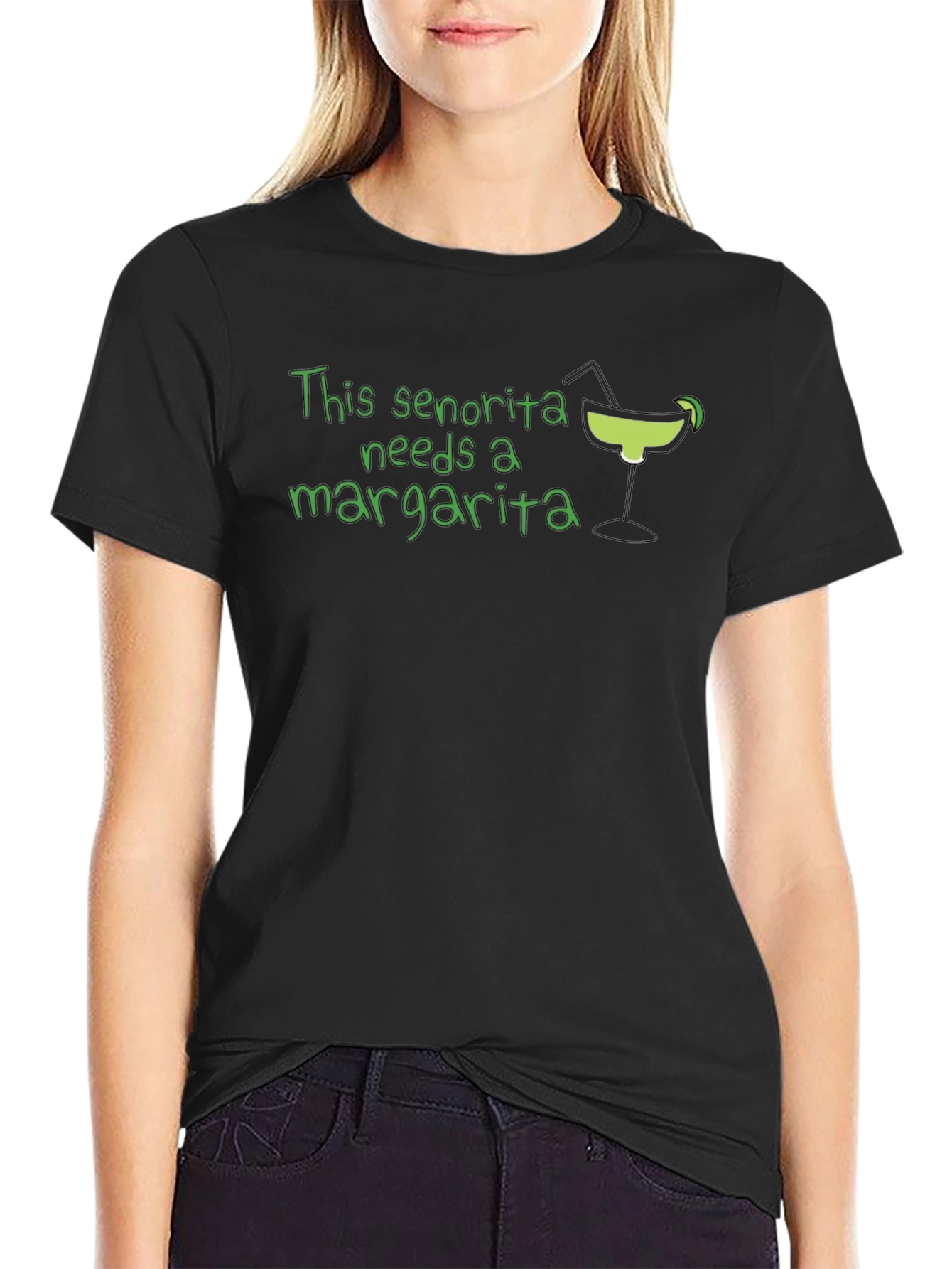 Black Senorita Margarita Graphic Tee - Black view 2