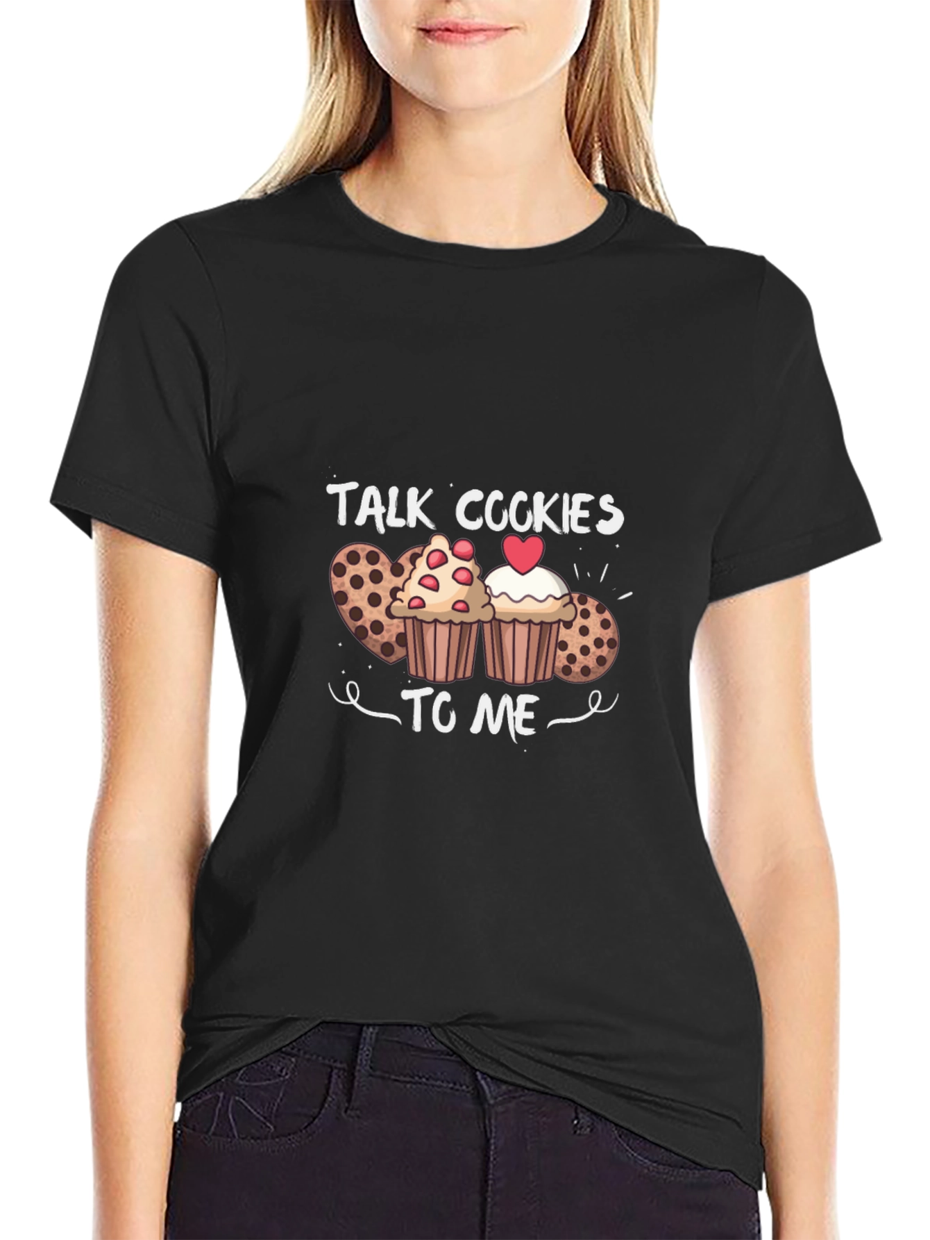 Black Talk Cookies to Me Graphic T-Shirt view 2
