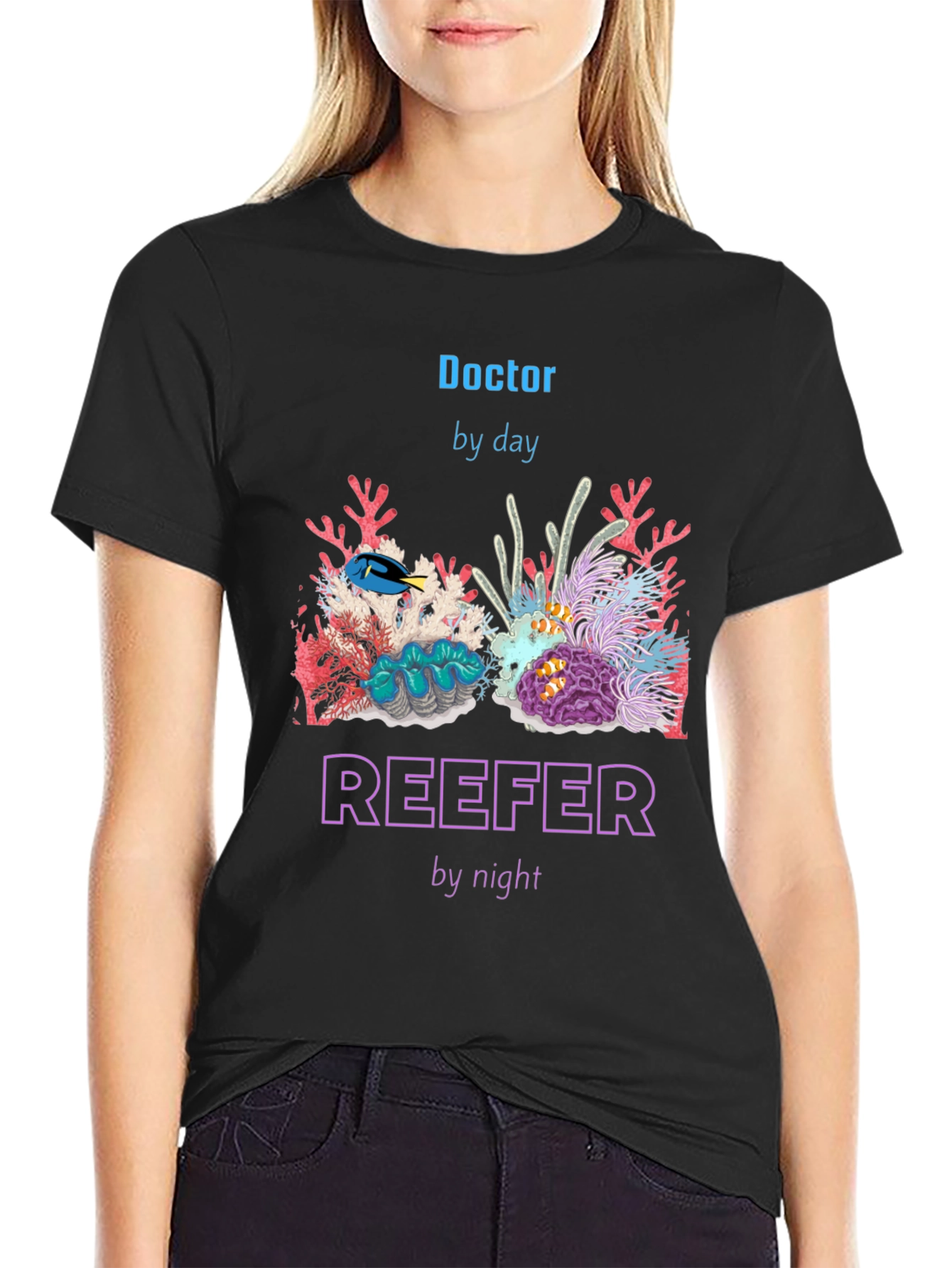 Black Doctor by Day, Reefer by Night T-Shirt view 2