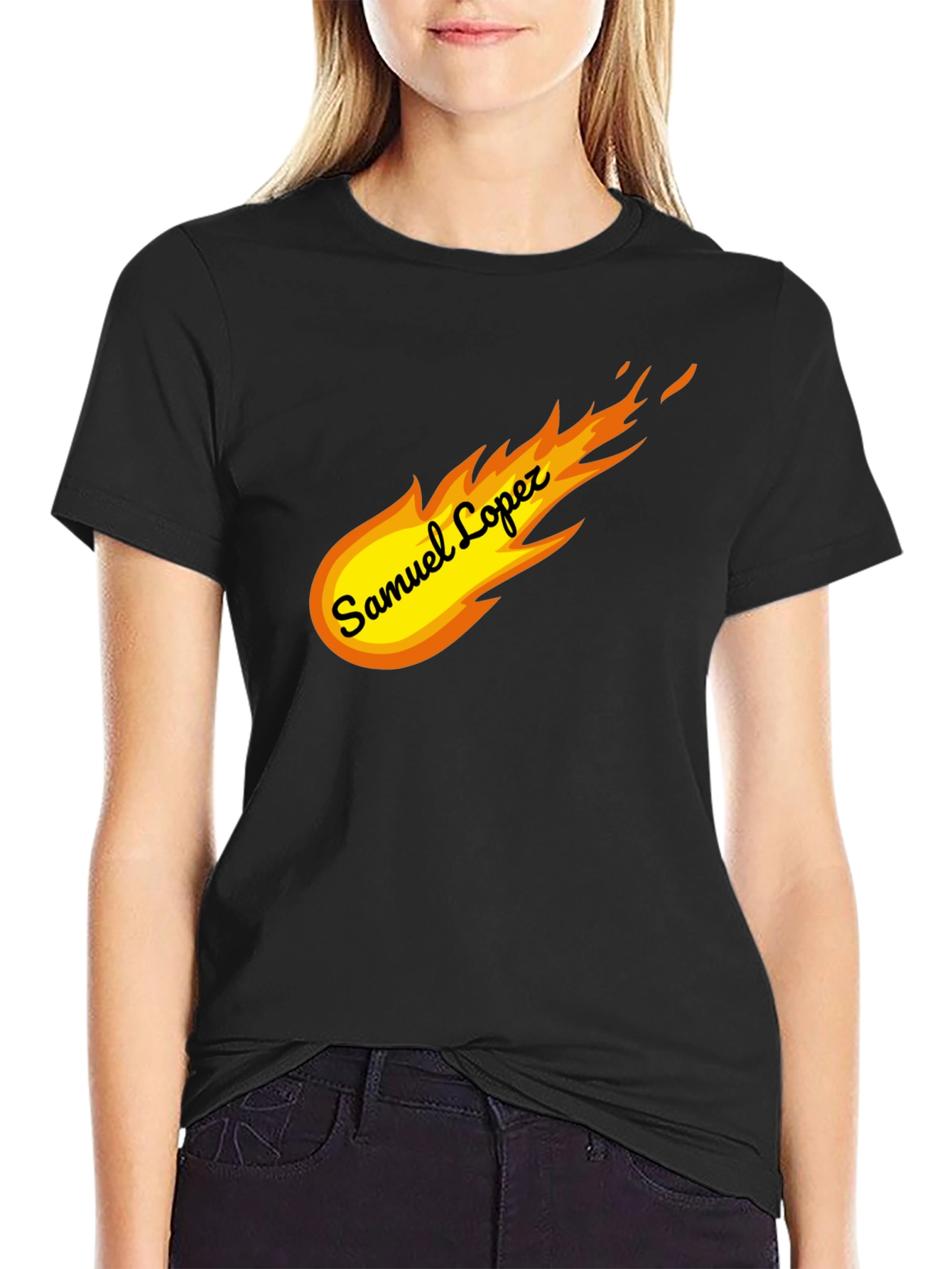 Black Samuel Lopez Comet T-Shirt - Stylish Graphic Tee view 2