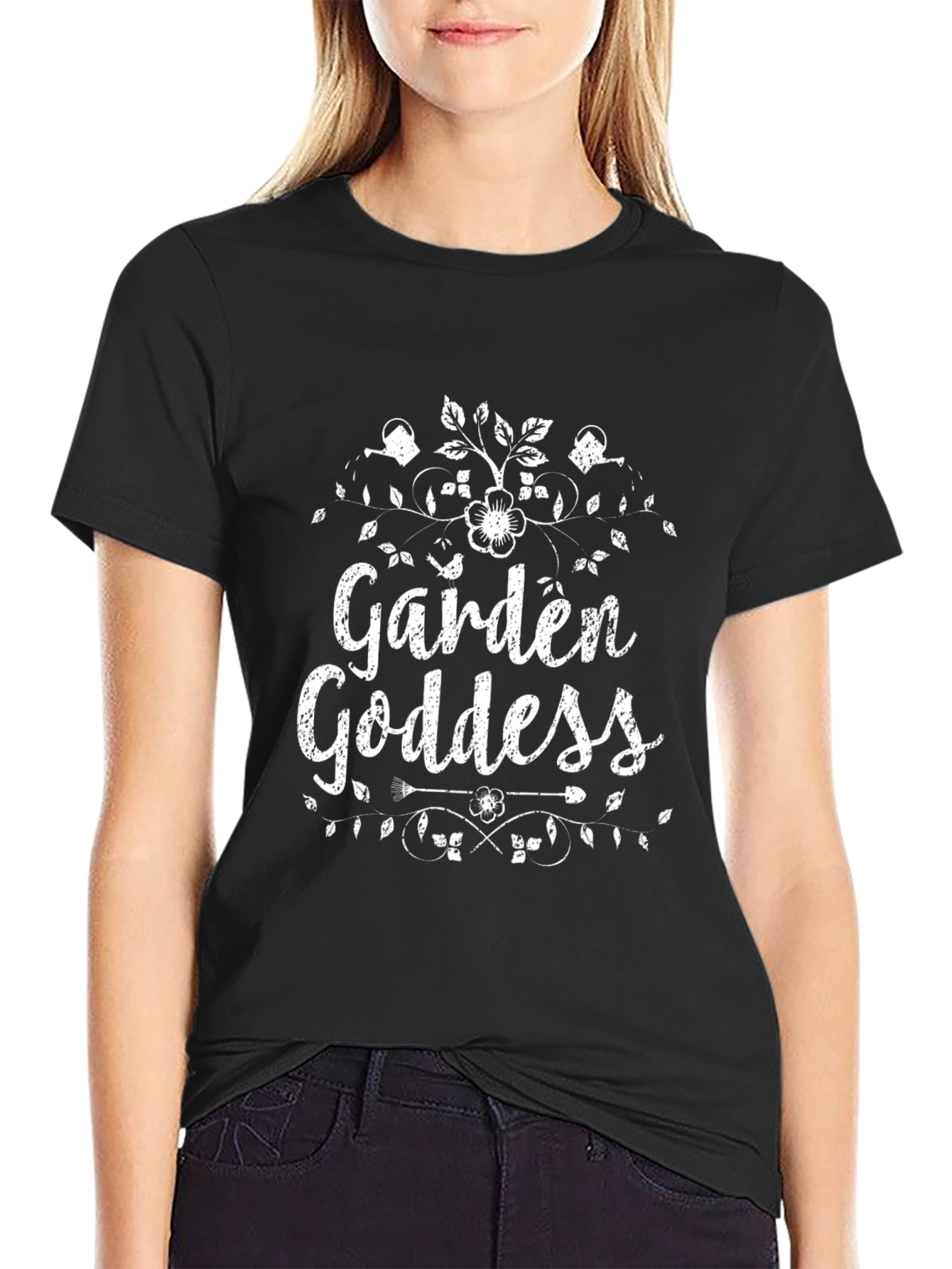 Black Garden Goddess T-Shirt view 2