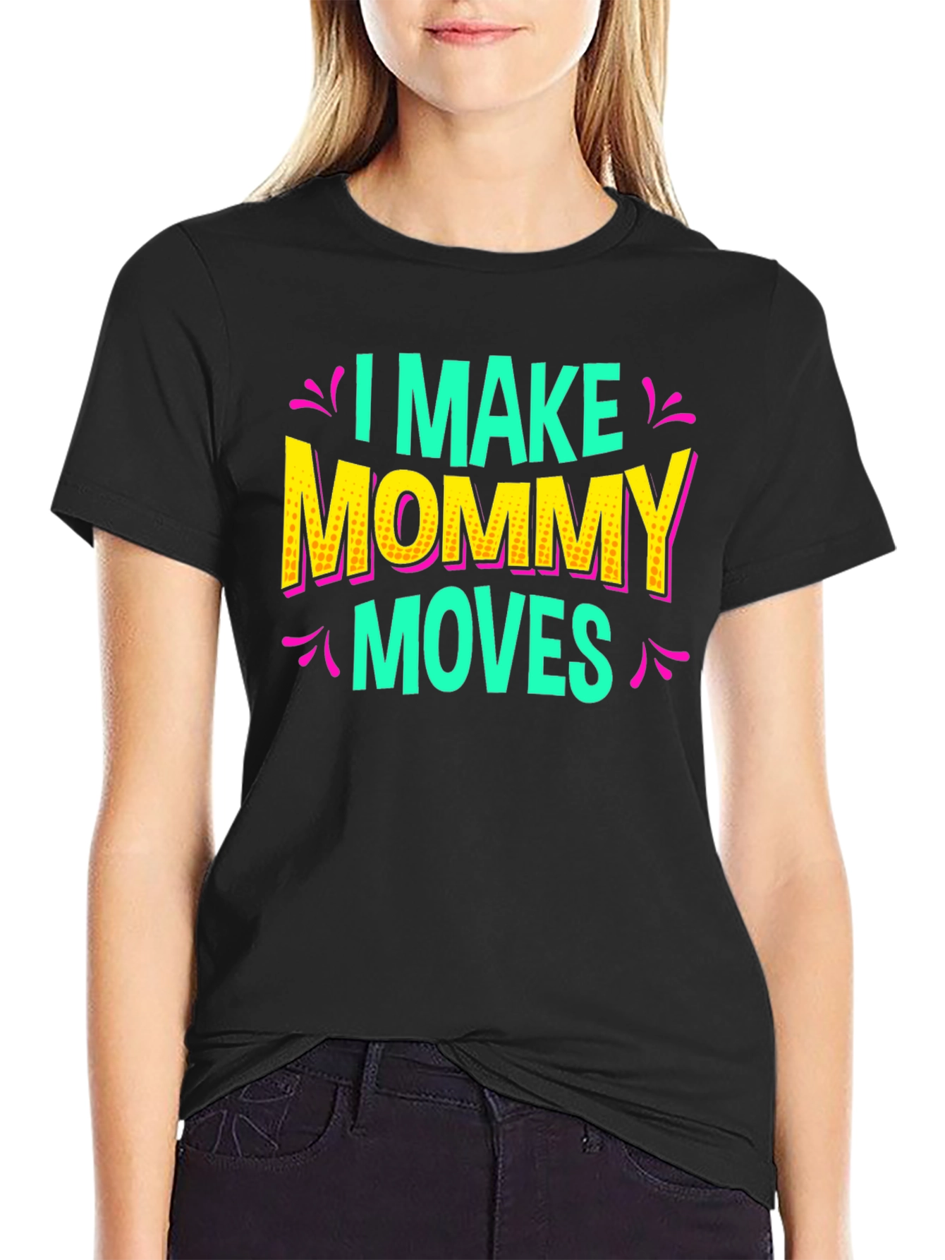 Black I Make Mommy Moves Graphic Tee view 2