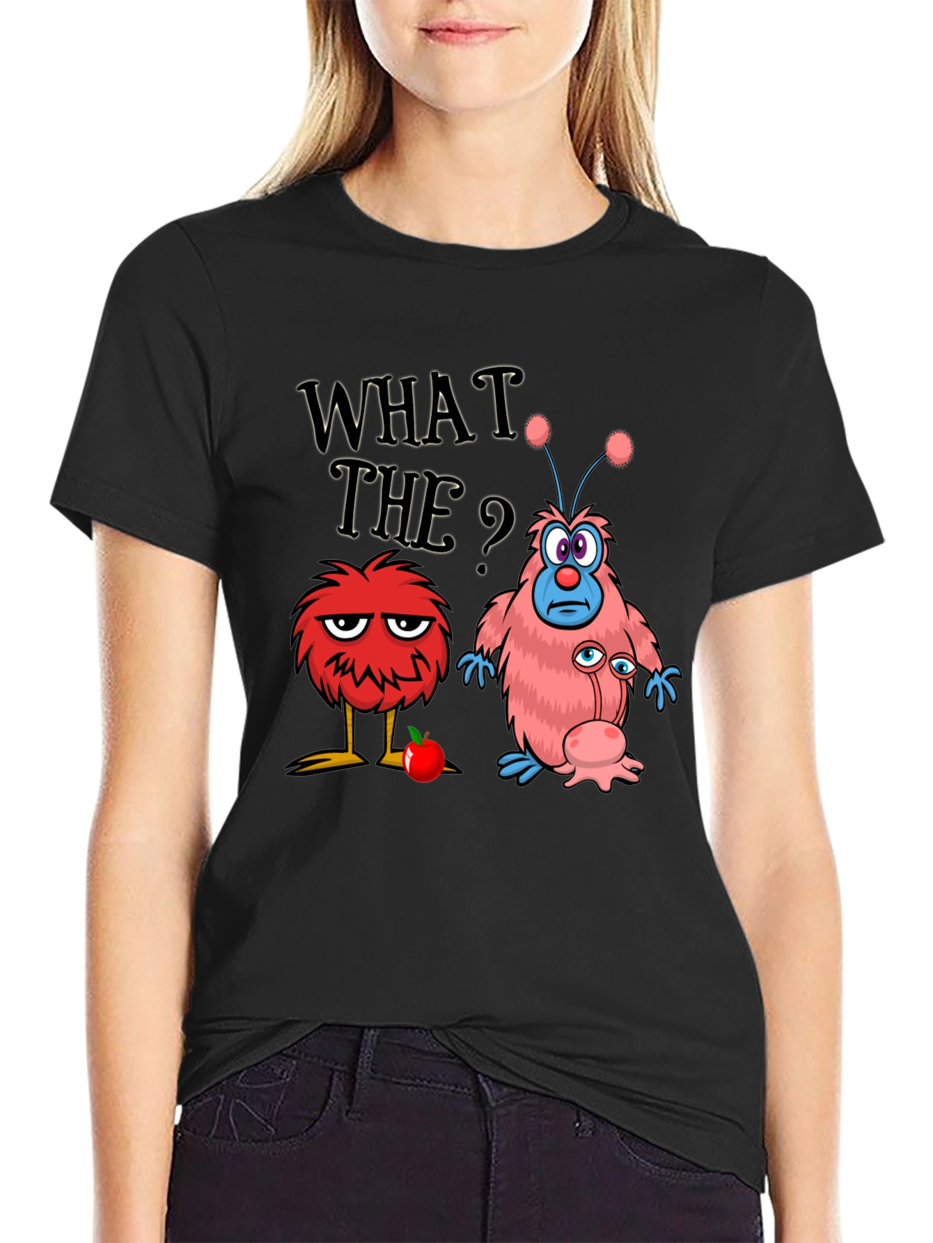 Black Funny What The? Monster Graphic Tee view 2
