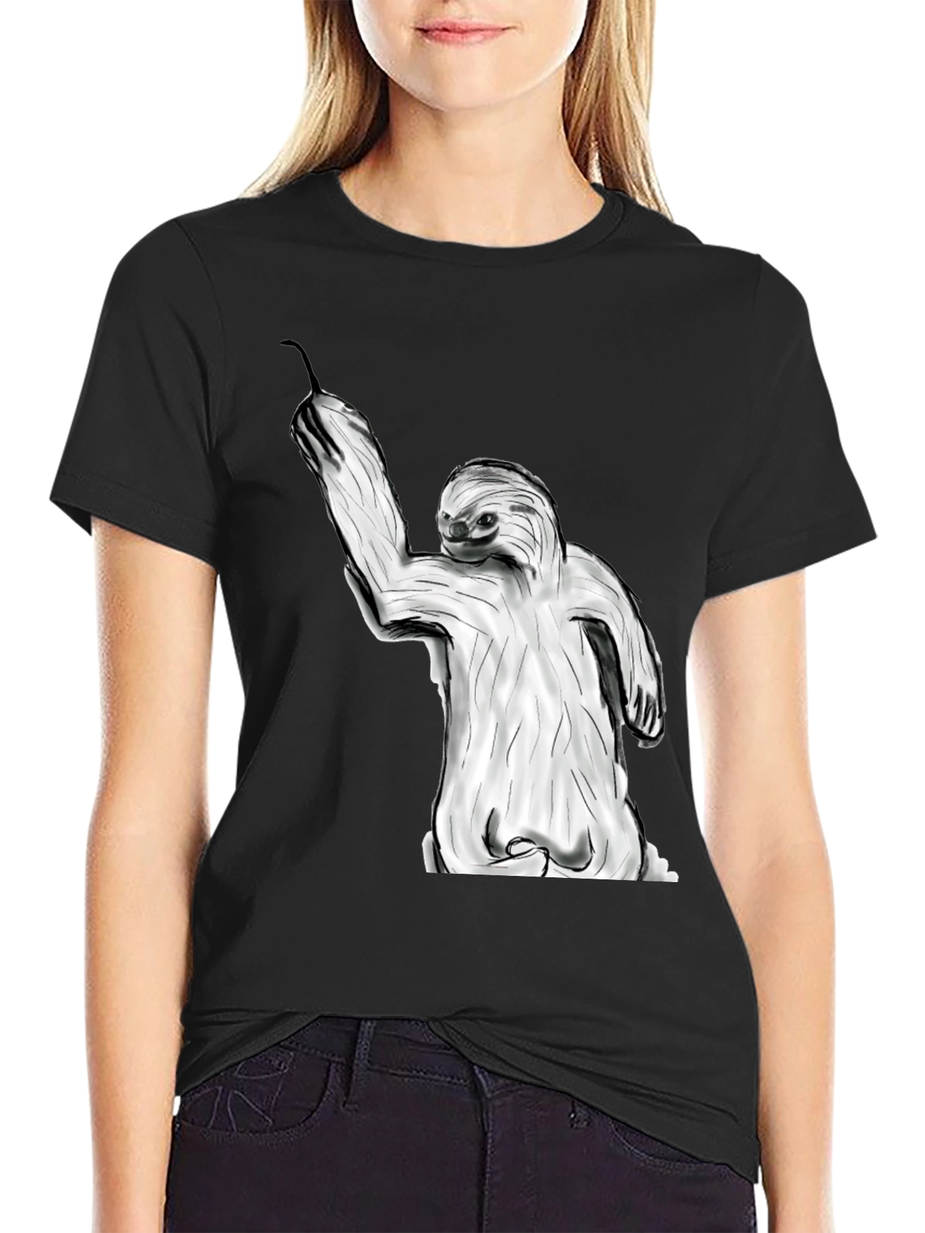 Black Sloth Graphic Tee - Relaxed Style view 2