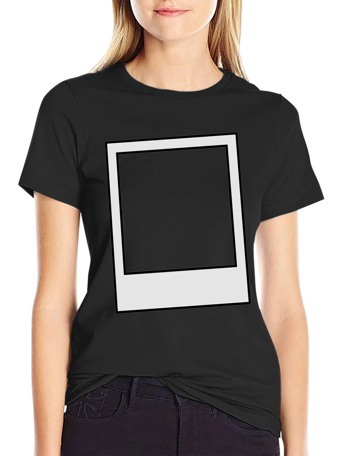 Black Retro Instant Photo Frame Black Tee view 2