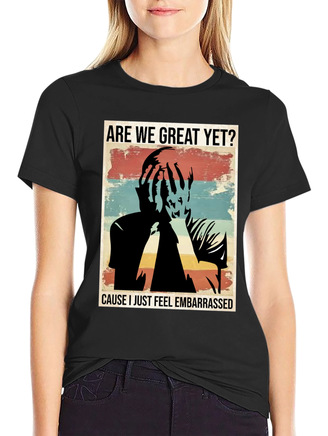 Black Embarrassed T-Shirt - Are We Great Yet? view 2