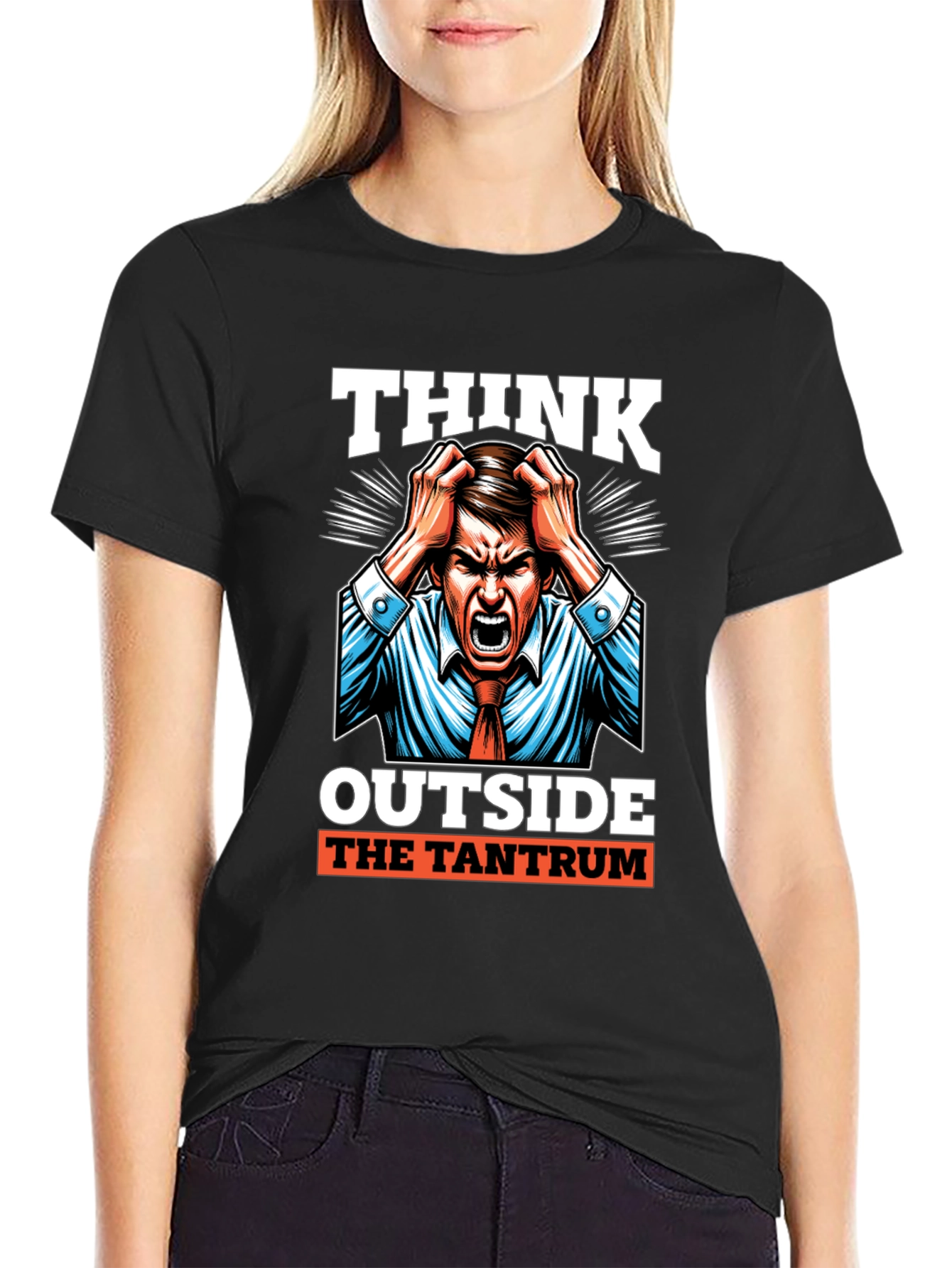 Black Think Outside the Tantrum Graphic Tee view 2