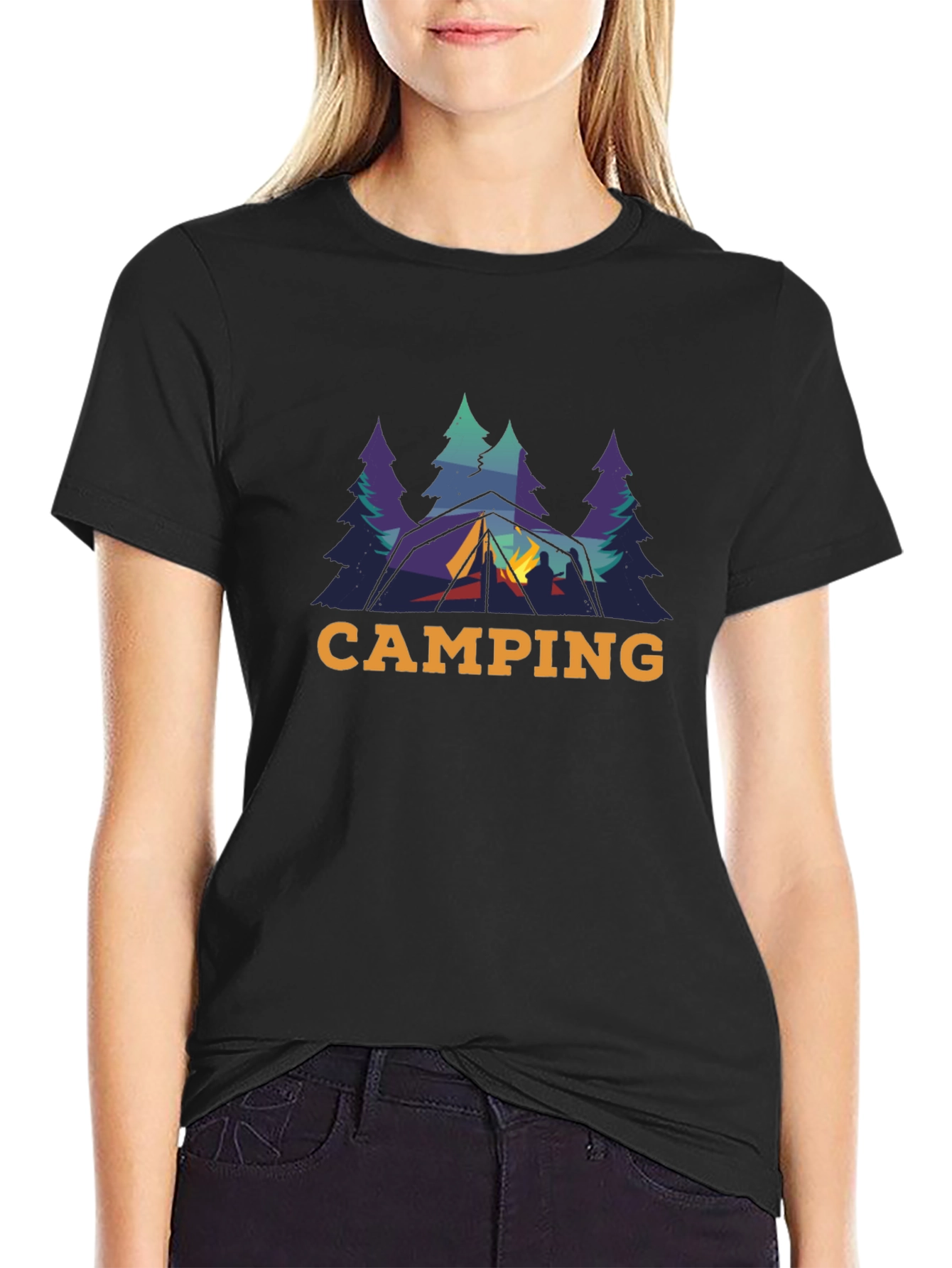 Black Camping Adventure T-Shirt view 2
