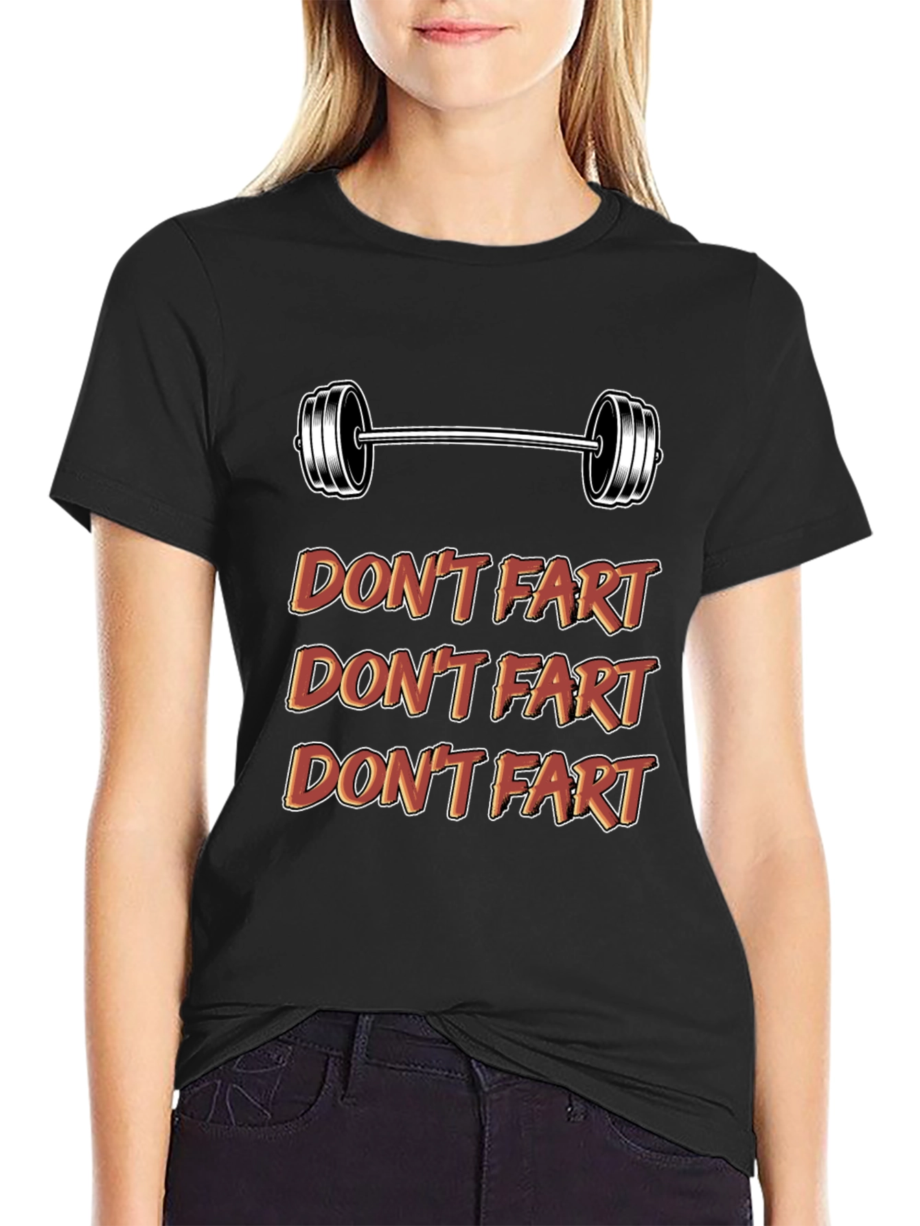 Black Don't Fart Gym Shirt - Funny Workout Tee view 2