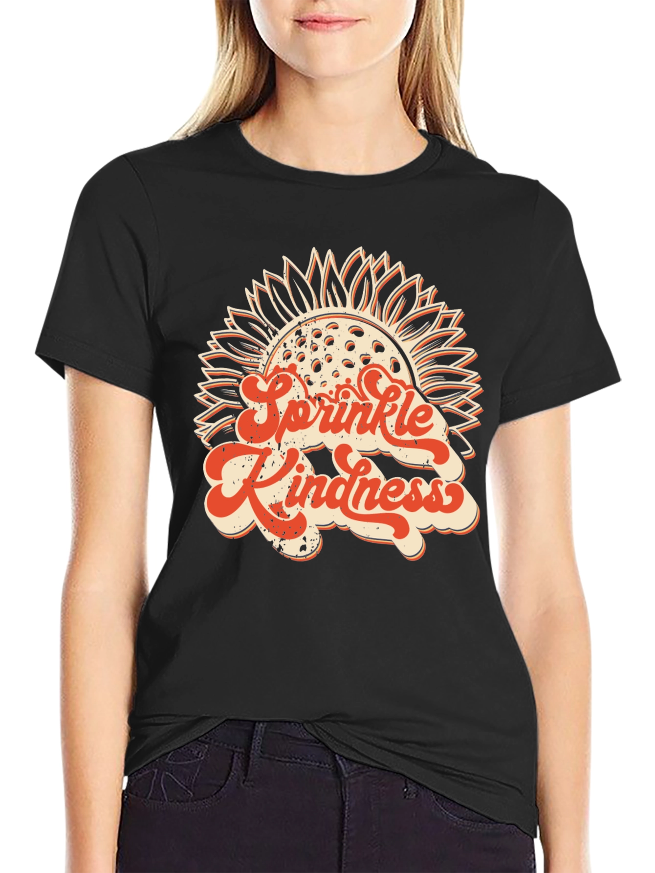 Black Sprinkle Kindness Graphic T-Shirt view 2