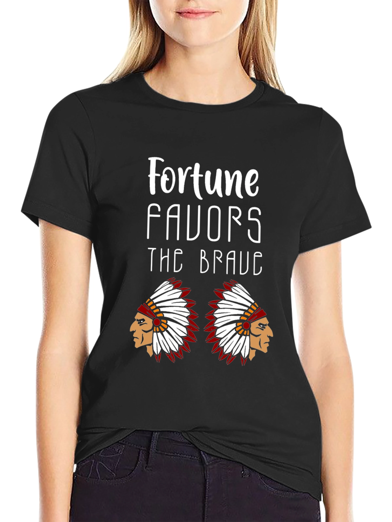 Black Fortune Favors the Brave Graphic Tee view 2