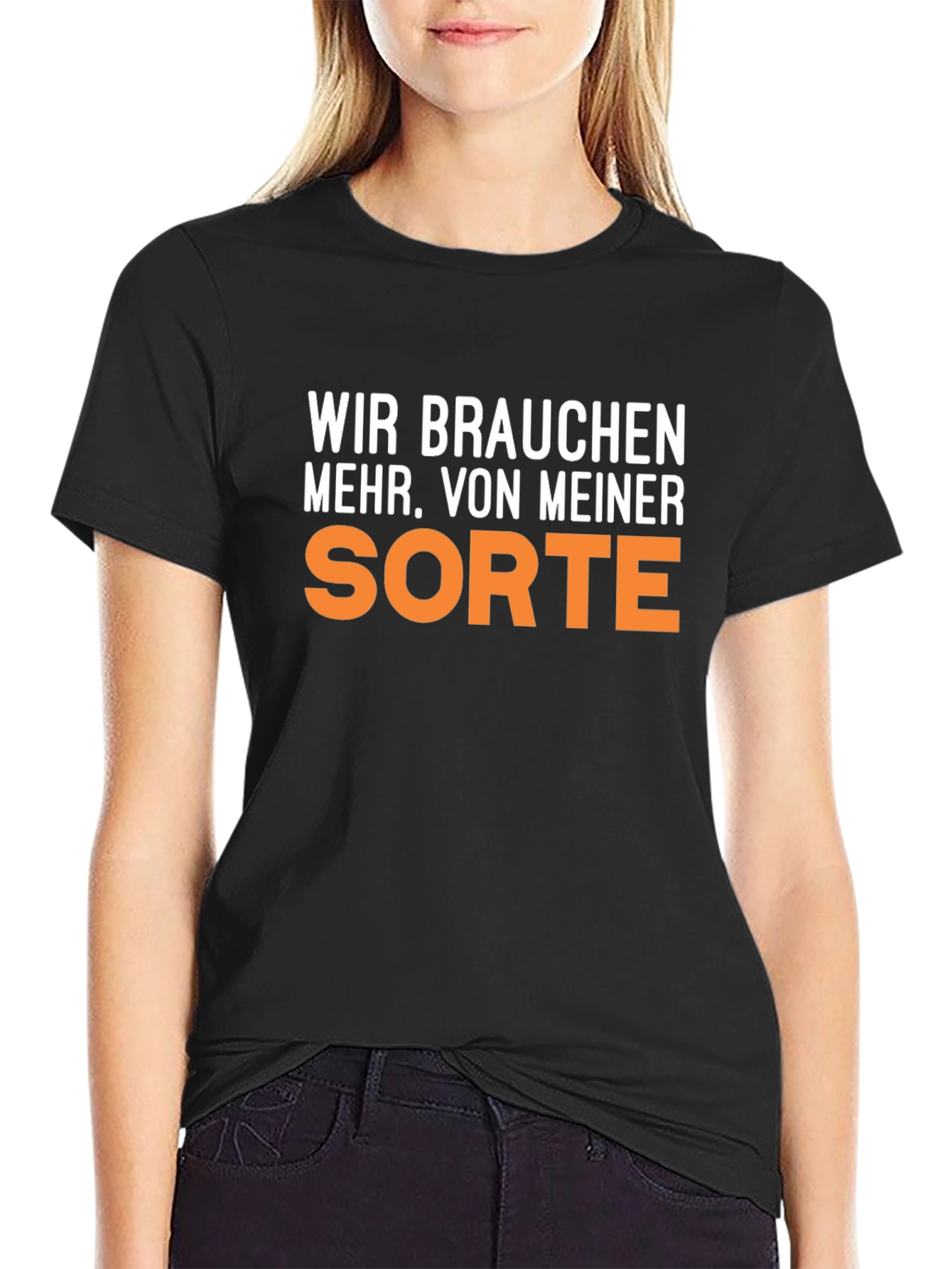 Black Wir Brauchen Mehr Sort T-Shirt - Black view 2