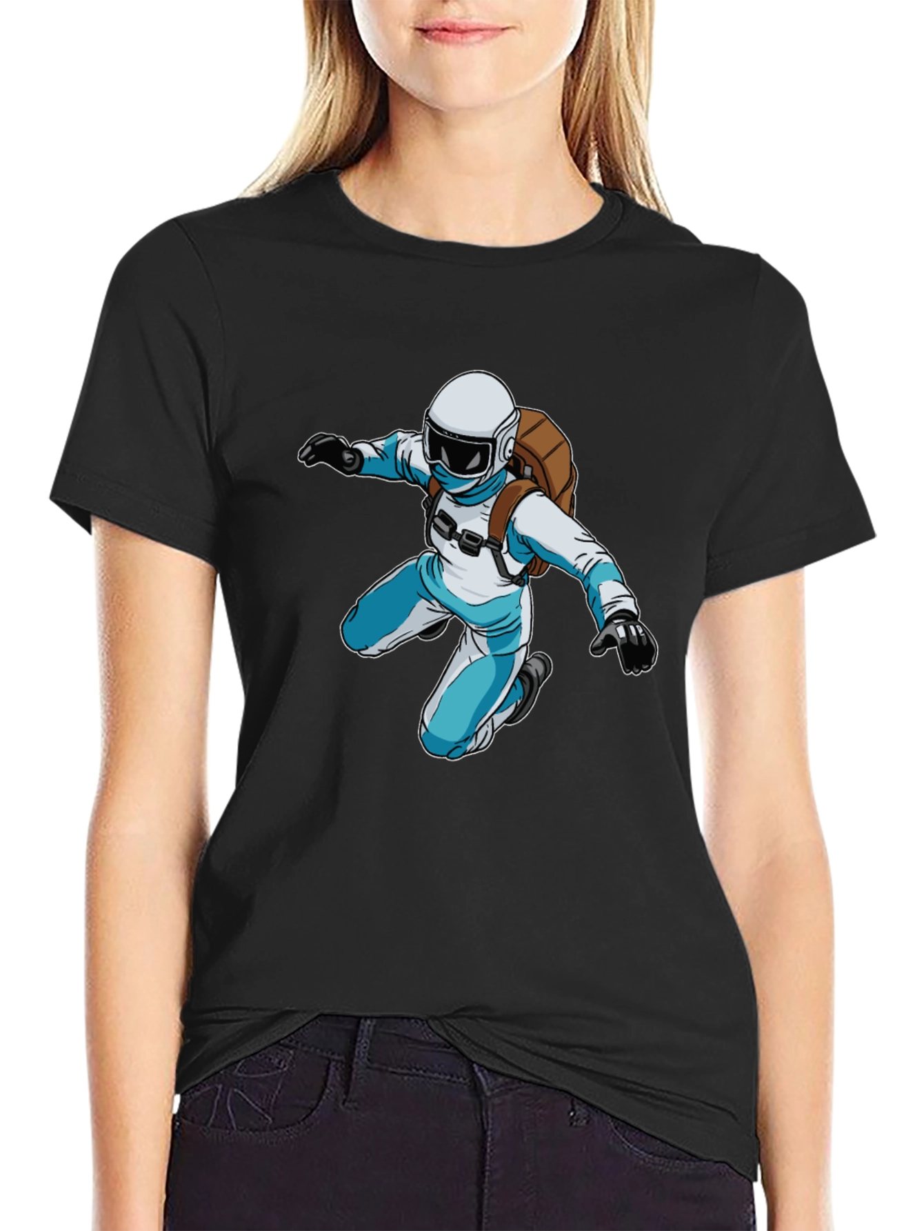 Black Skydiver Graphic Black T-Shirt view 2