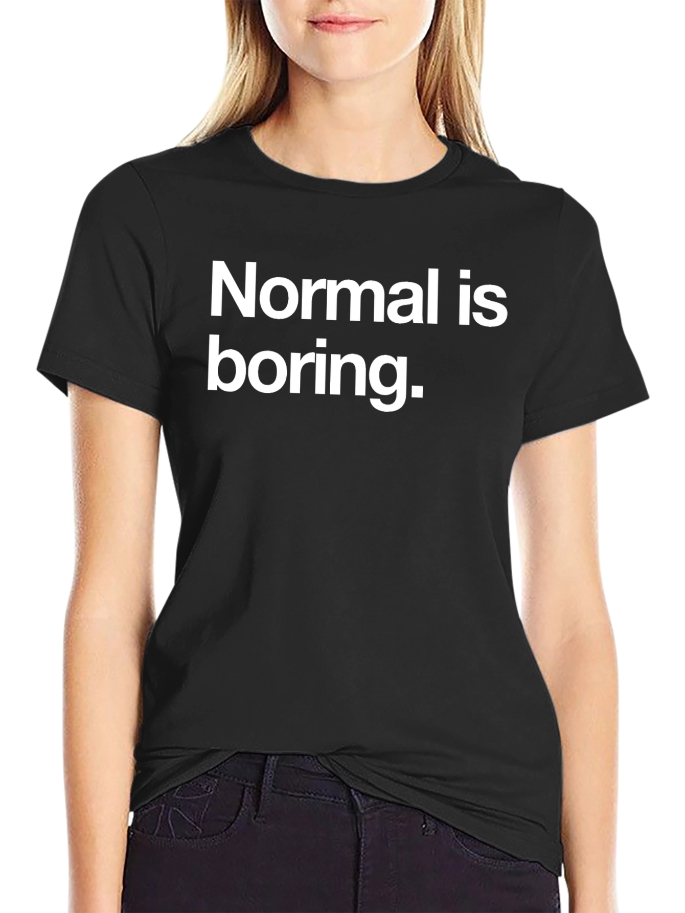 Black Normal is Boring Black Graphic Tee view 2