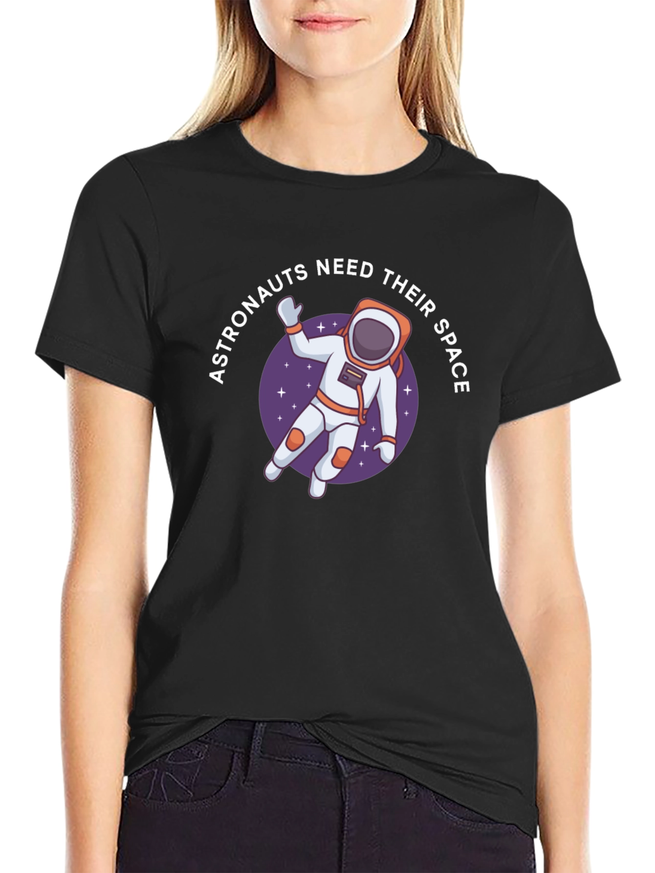 Black Astronauts Need Space T-Shirt - Unique Graphic Tee view 2