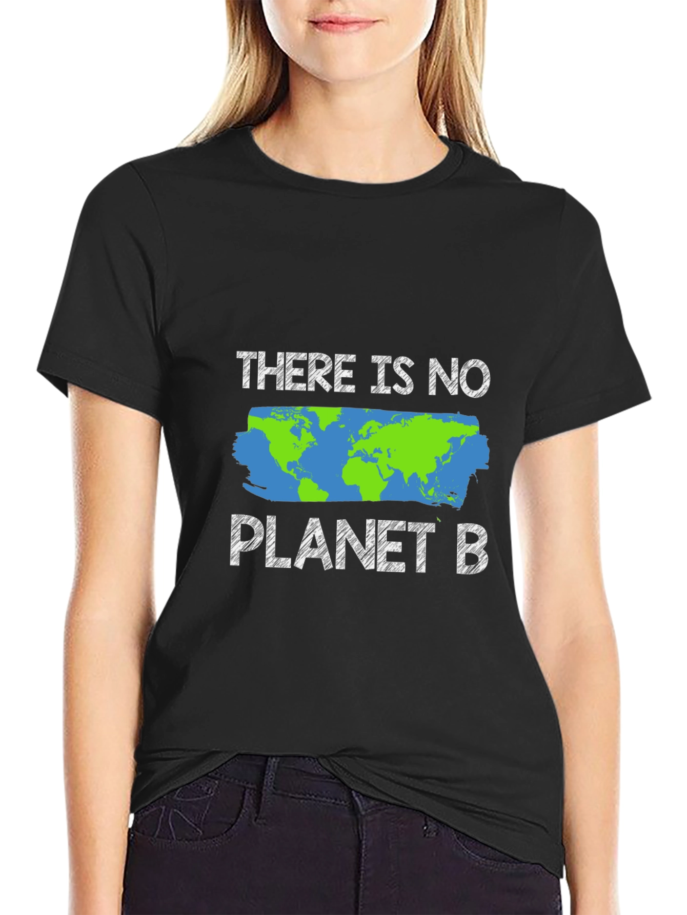 Black There Is No Planet B Graphic Tee view 2