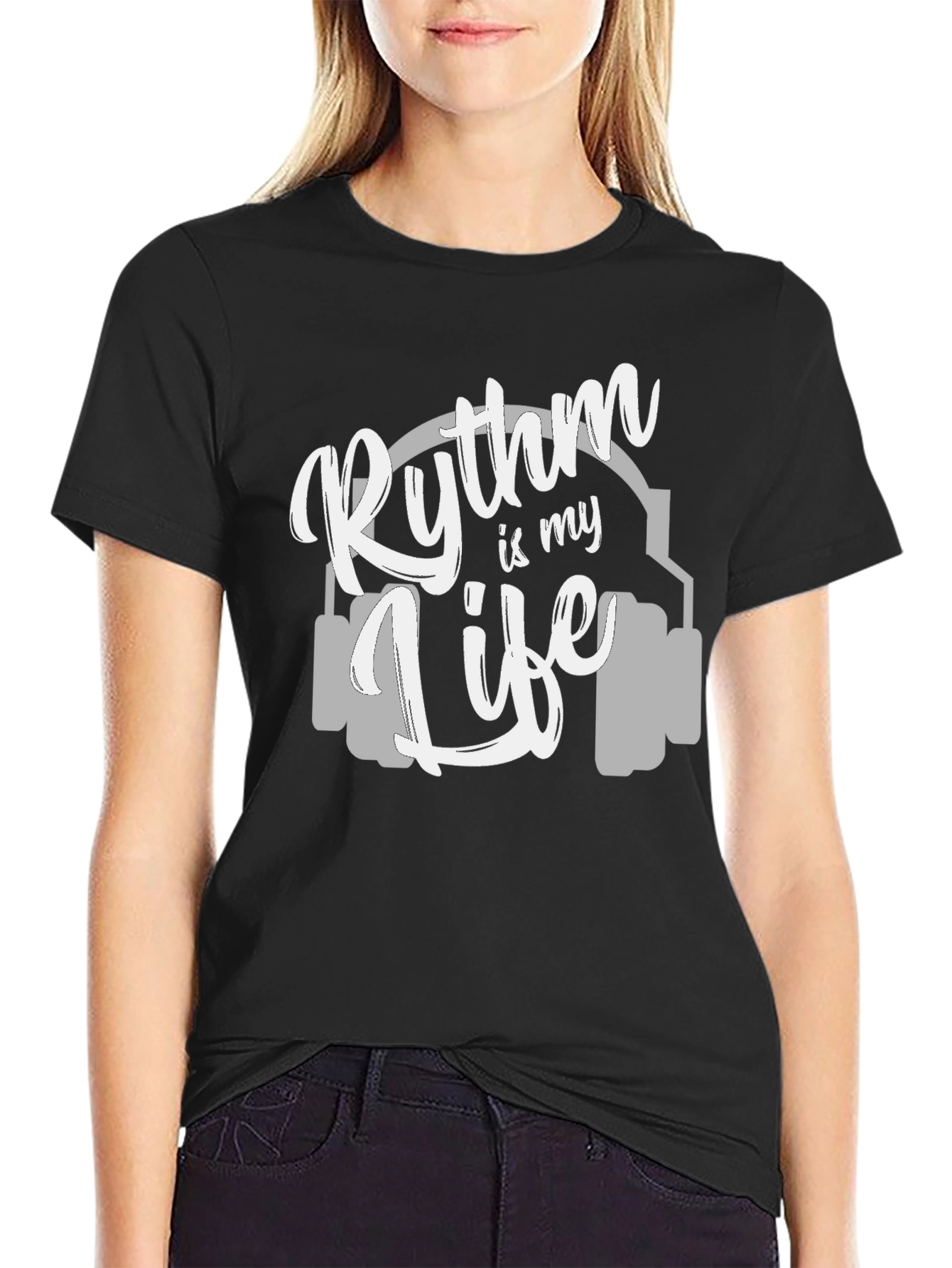 Black Rhythm is My Life Graphic Tee - Music Lover's T-Shirt view 2