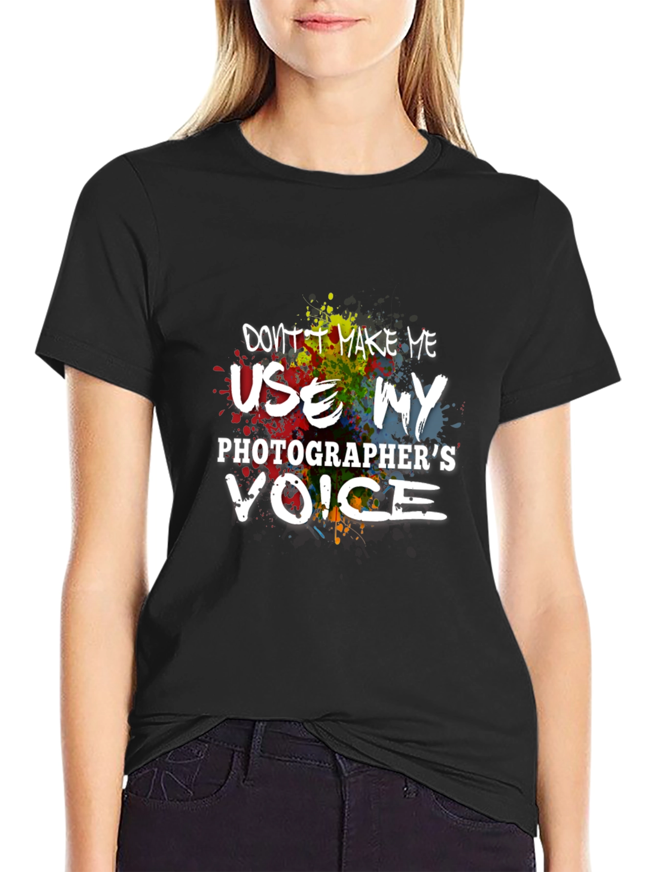 Black Photographer's Voice T-Shirt - Funny Graphic Tee view 2