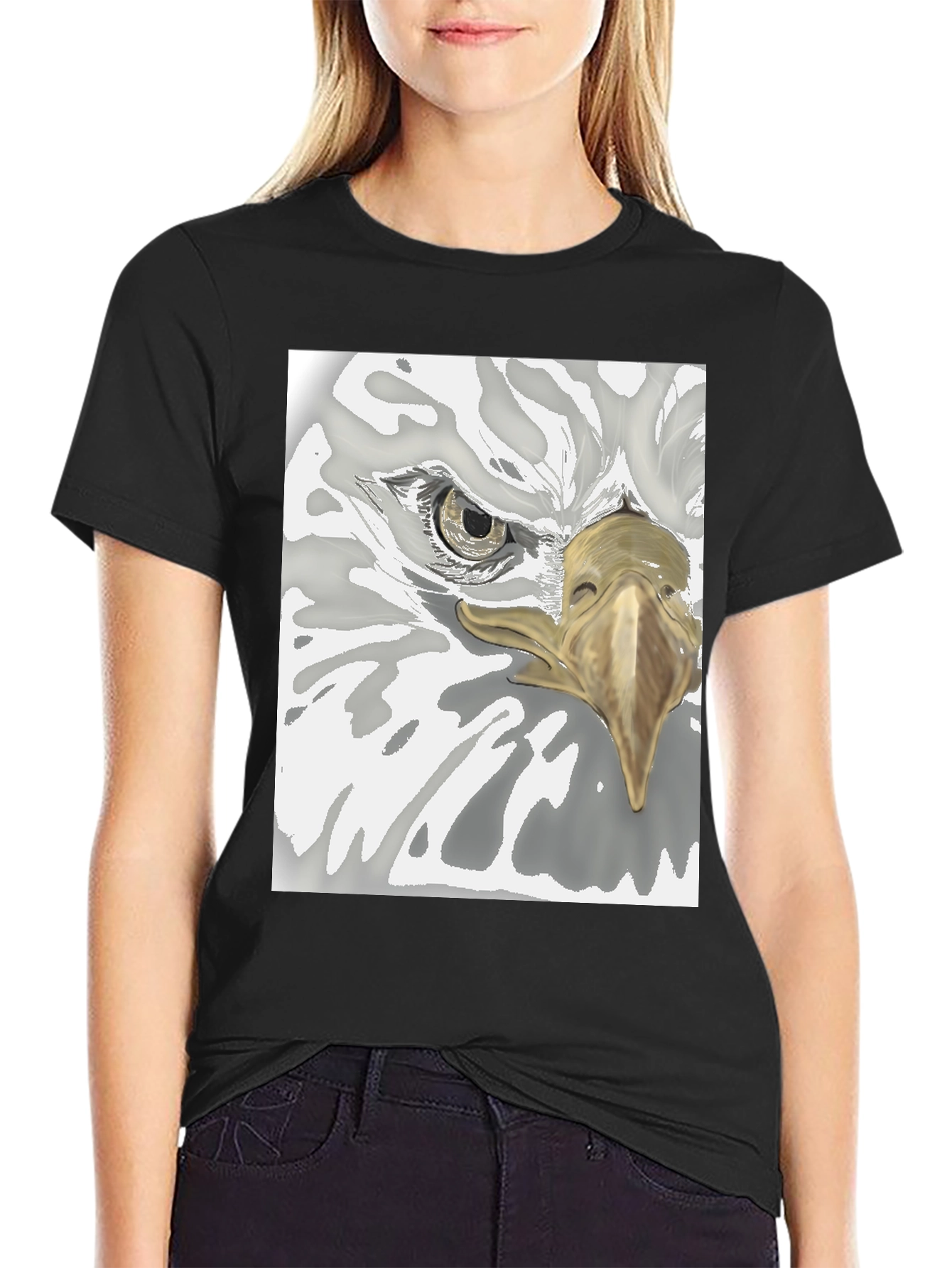 Black Eagle Graphic Tee - Black Cotton Blend view 2