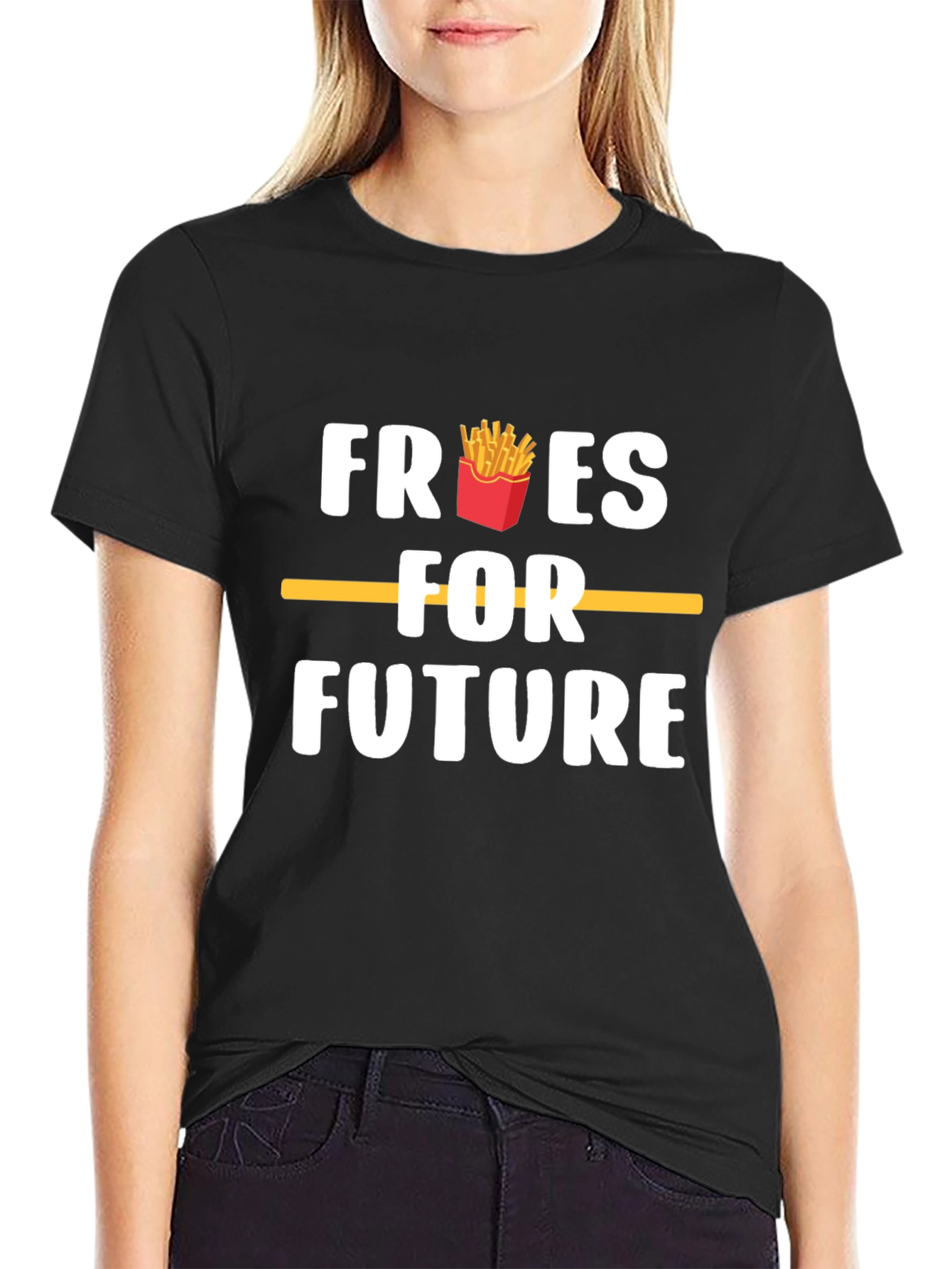Black Fries for Future Funny Graphic Tee - Unisex view 2