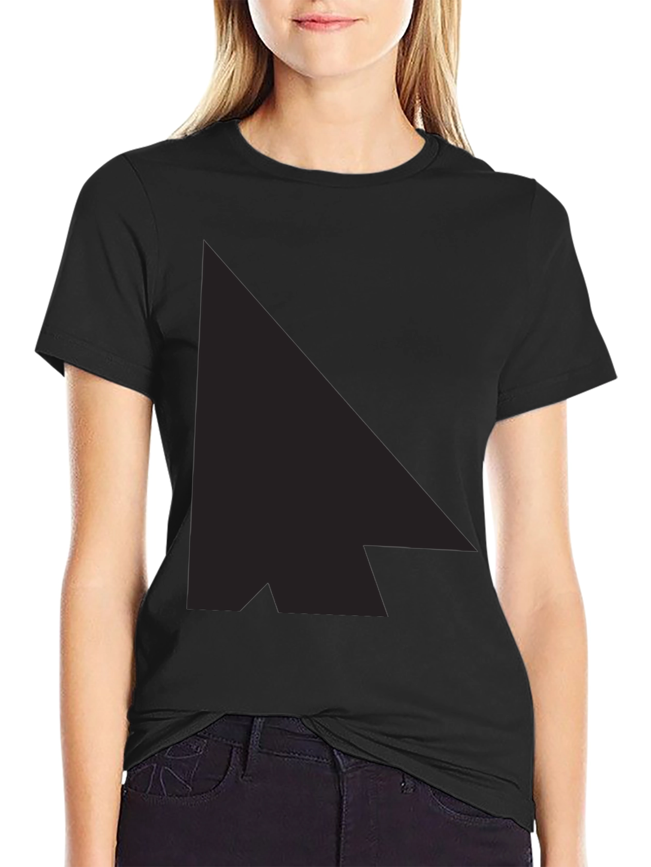 Black Stylish Black Graphic Tee - Modern Minimalist Design view 2