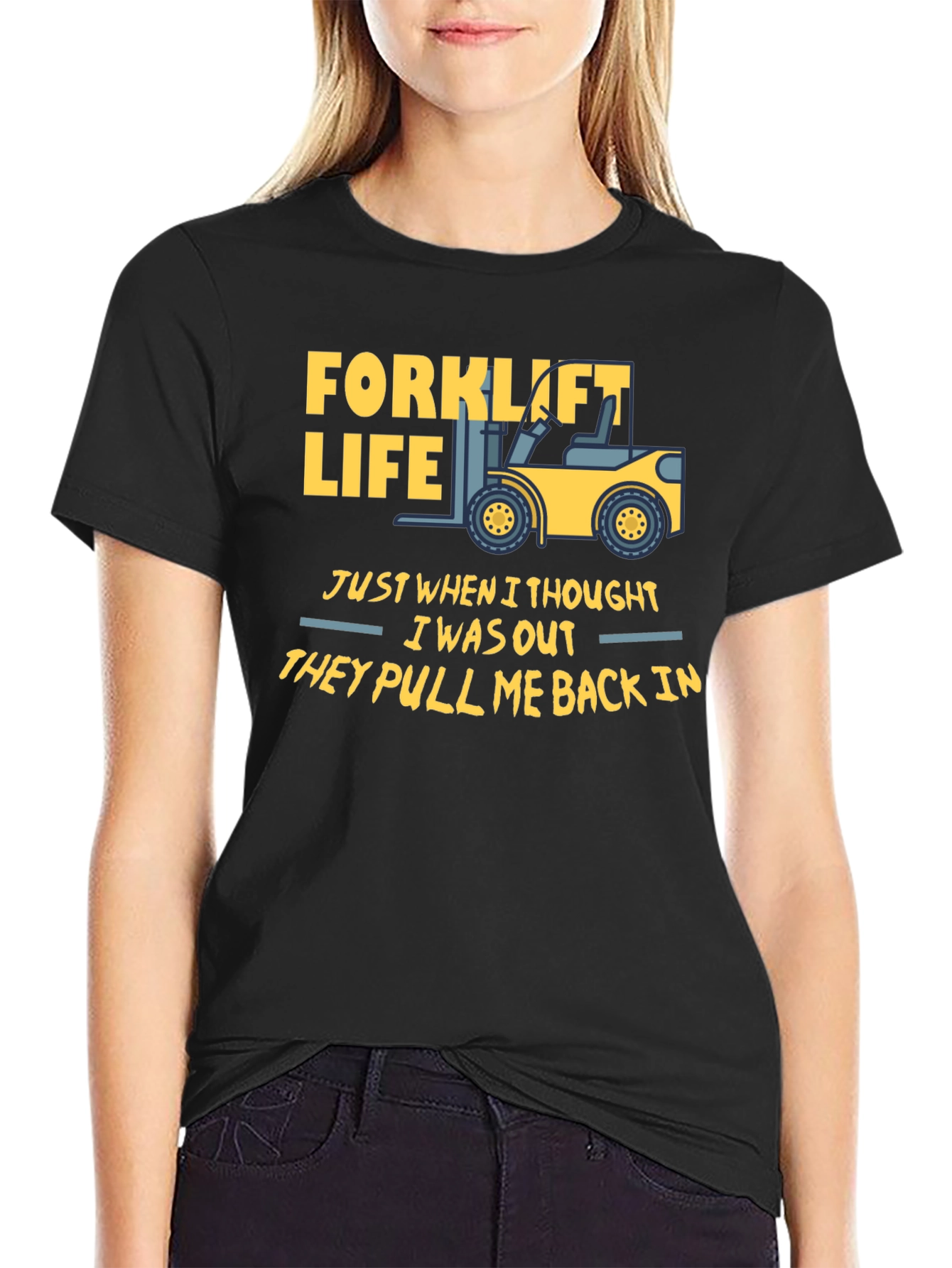 Black Forklift Life T-Shirt - Funny Work Tee view 2