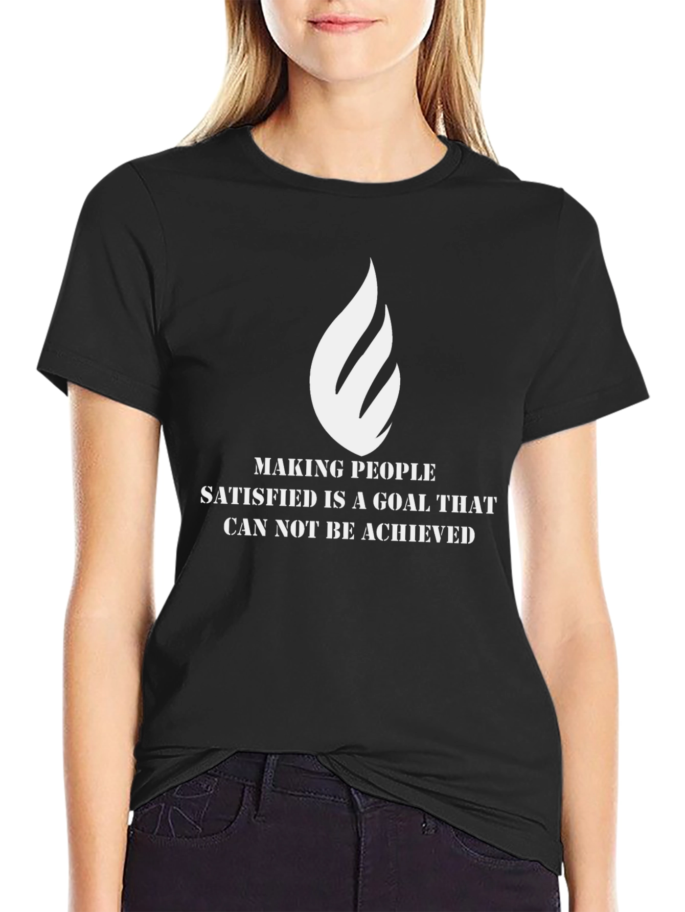 Black Motivational Quote Black T-Shirt - Making People Satisfied view 2