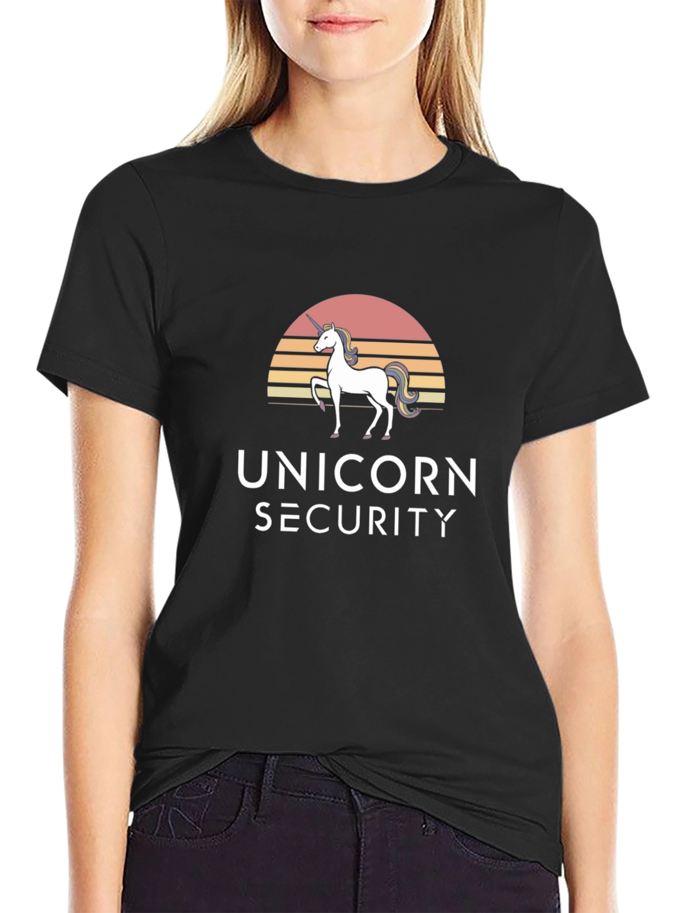 Black Unicorn Security Graphic T-Shirt - Black view 2