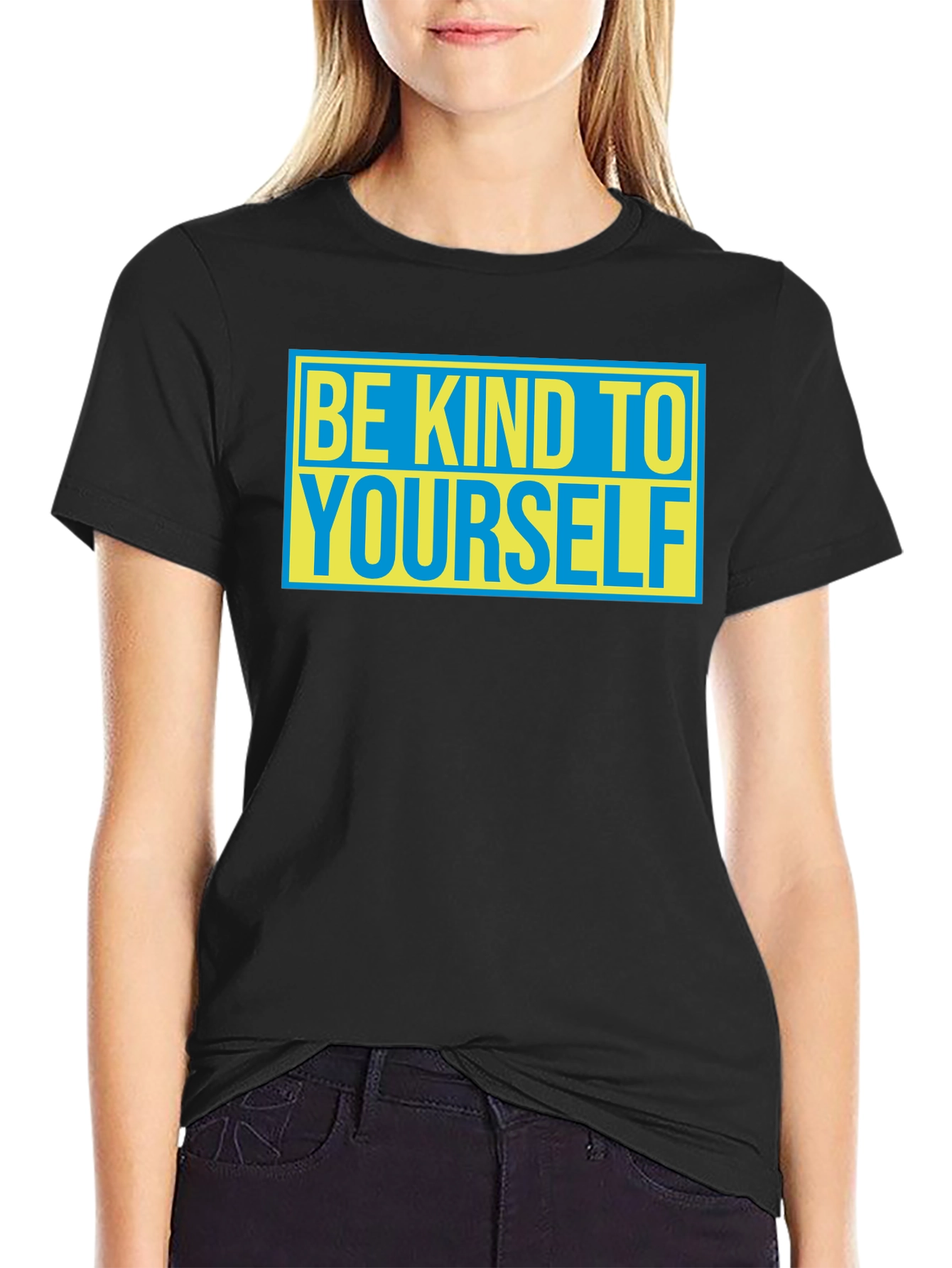 Black Be Kind To Yourself Graphic Tee - Black view 2
