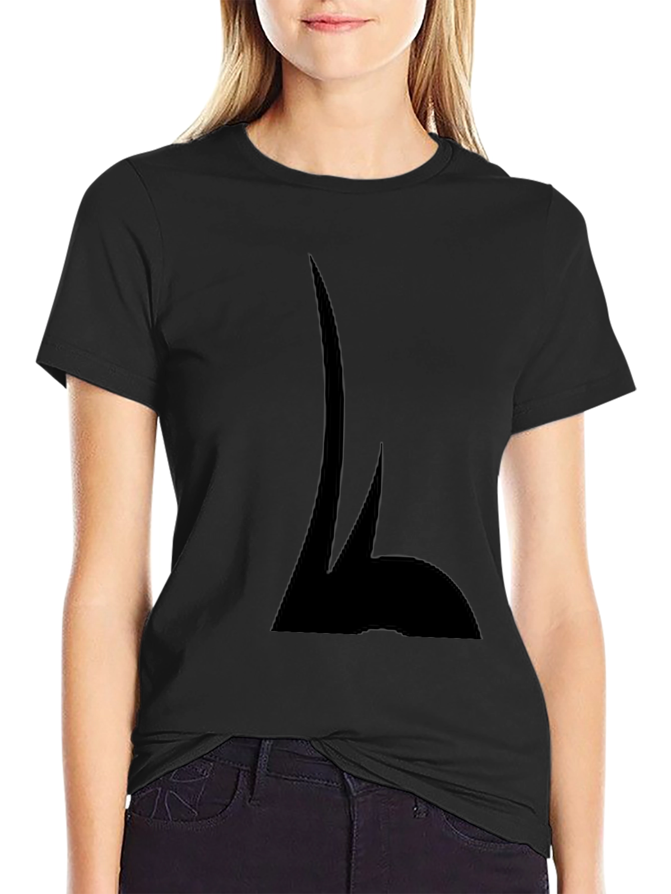Black Shadowy Silhouette Graphic Tee - Modern Casual Wear view 2