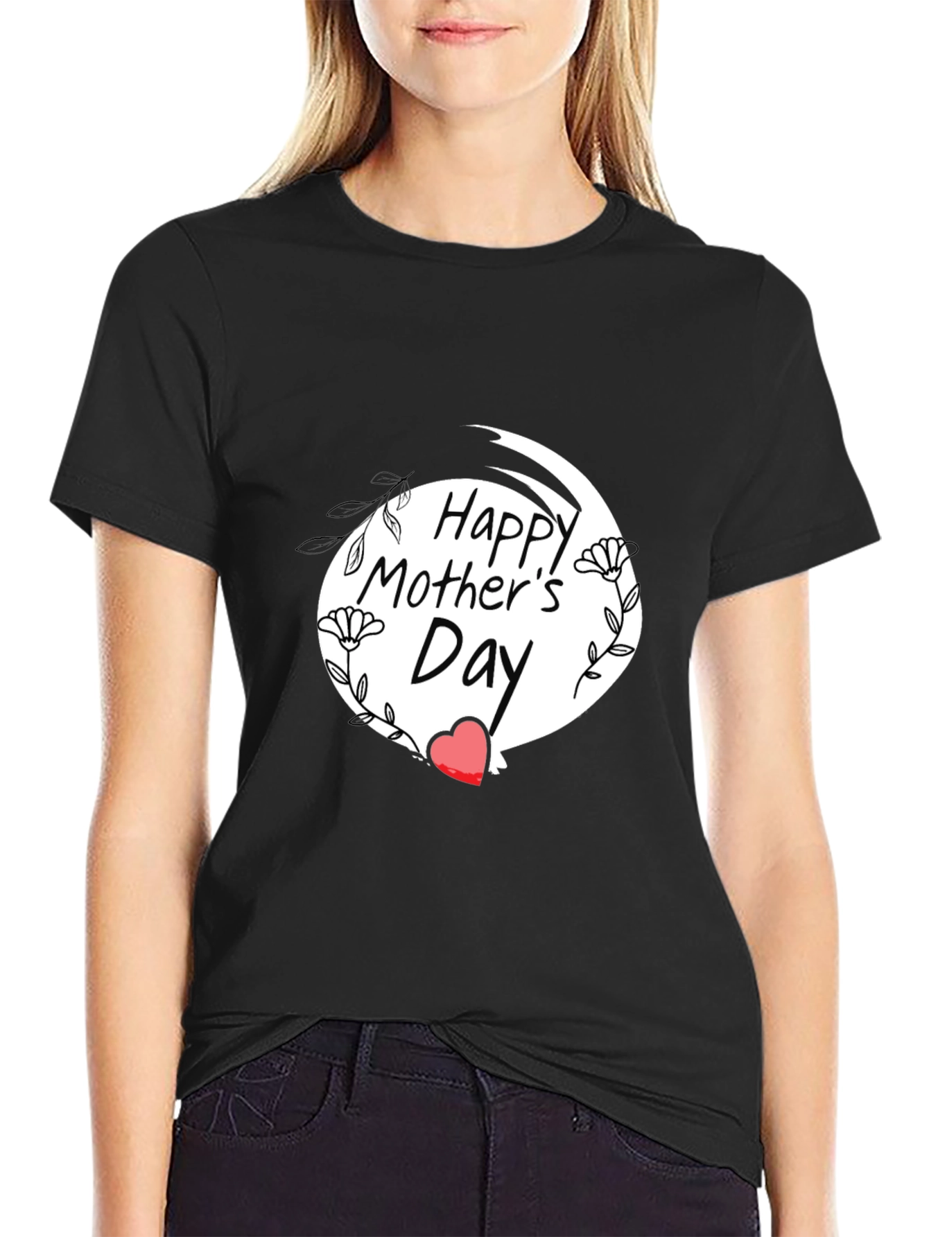 Black Happy Mother's Day Black T-Shirt view 2