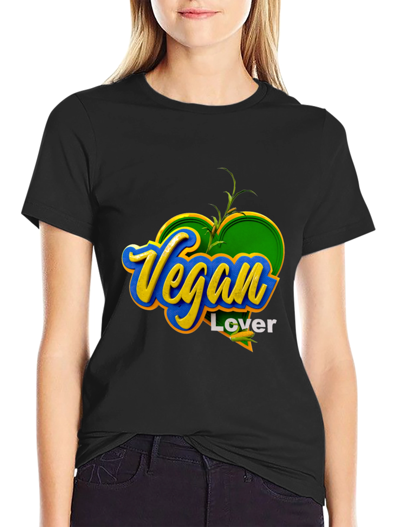Black Vegan Lover T-Shirt view 2