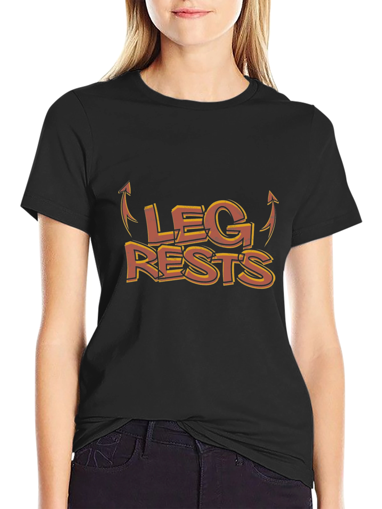 Black Leg Rests Graphic Tee - Funny Humor T-Shirt view 2