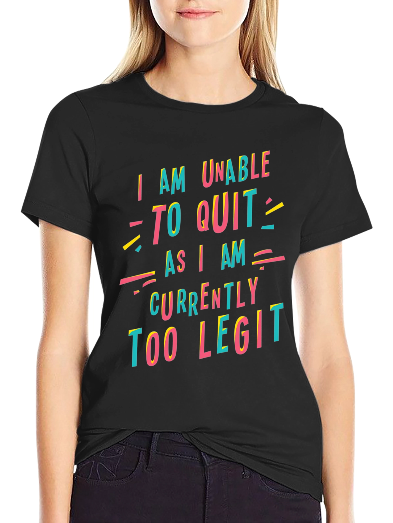 Black Too Legit to Quit Graphic T-Shirt view 2