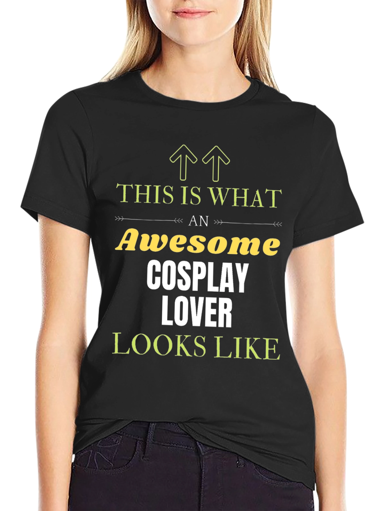 Black Awesome Cosplay Lover T-Shirt view 2