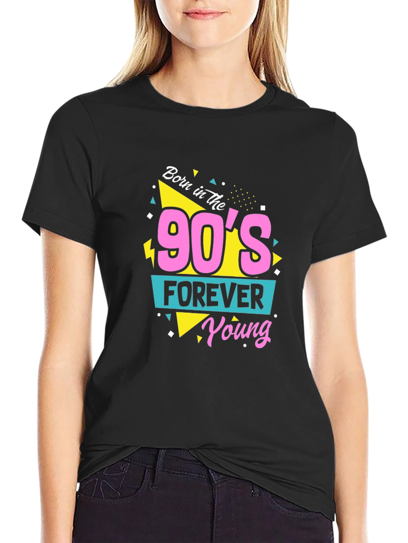 Black Born in the 90's Black Graphic T-Shirt view 2
