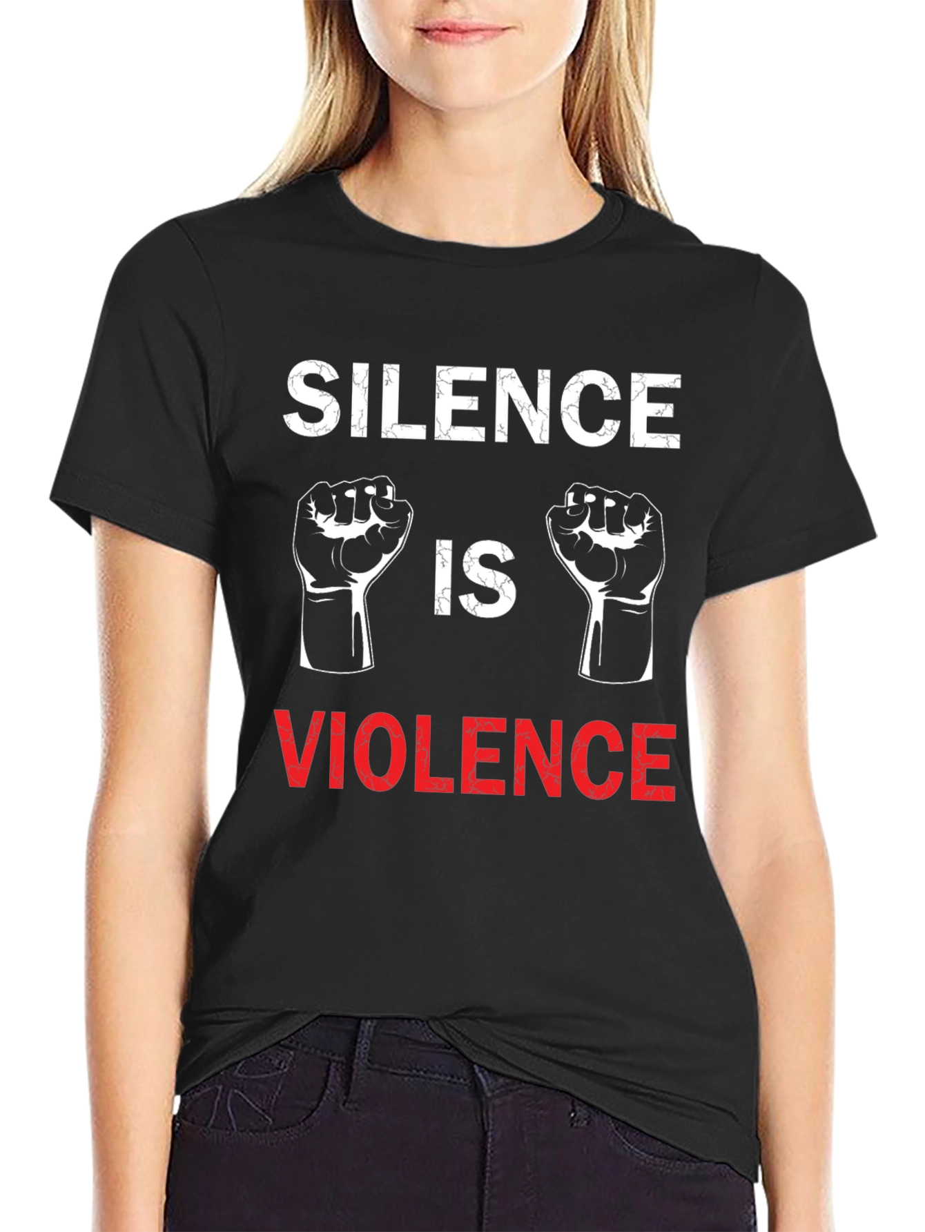 Black Silence is Violence Graphic T-Shirt view 2