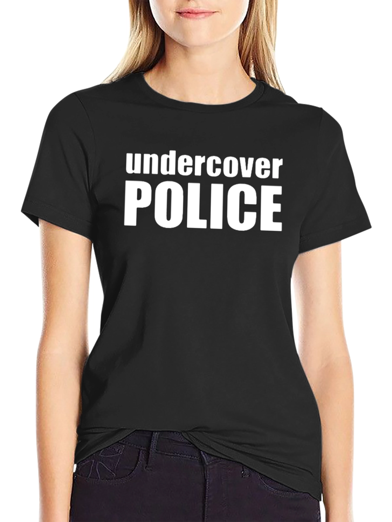 Black Undercover Police T-Shirt - Bold Statement Tee view 2