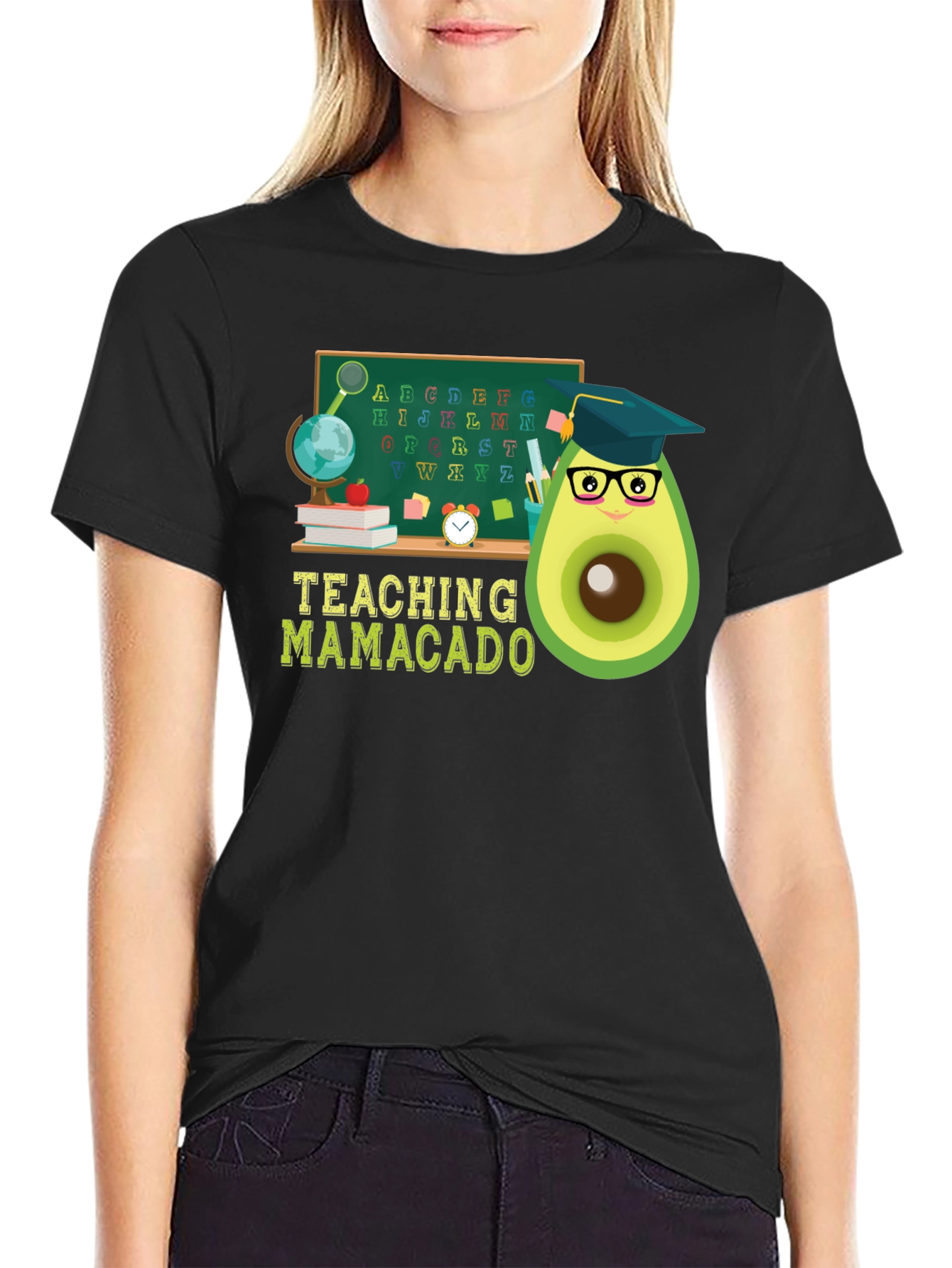 Black Teaching Mamacado T-Shirt view 2