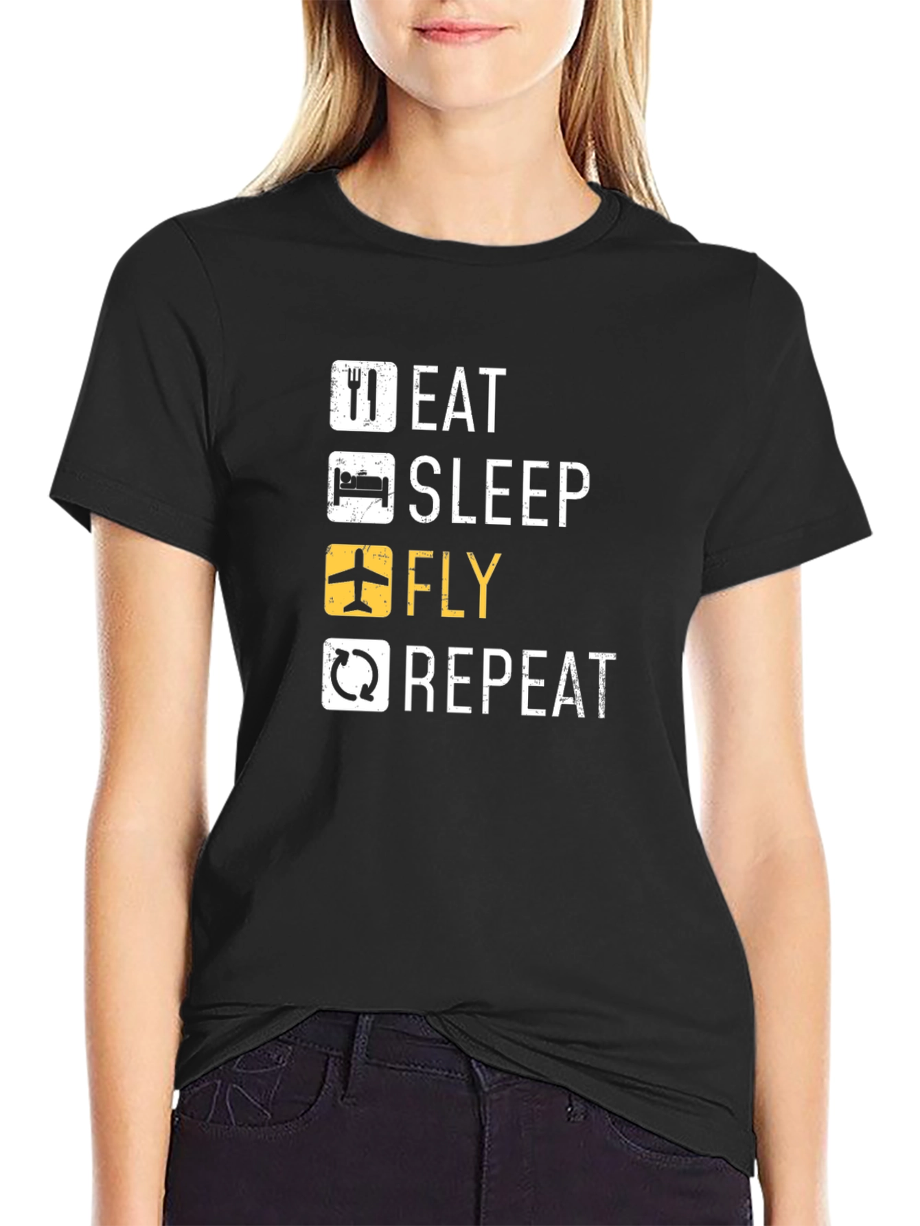 Eat Sleep Fly Repeat Pilot T-Shirt - 2