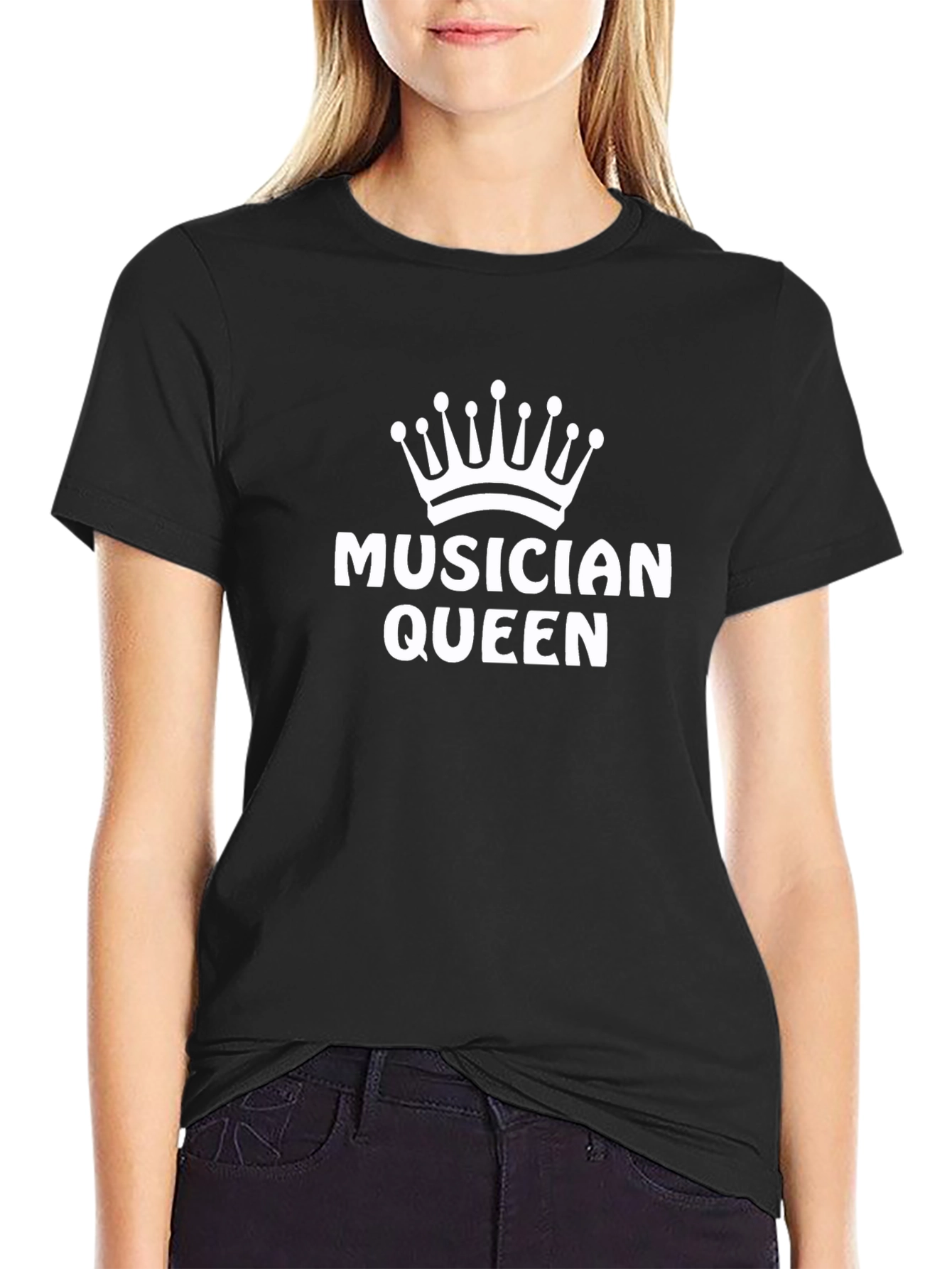 Black Musician Queen Graphic T-Shirt - Stylish Music Lover Tee view 2