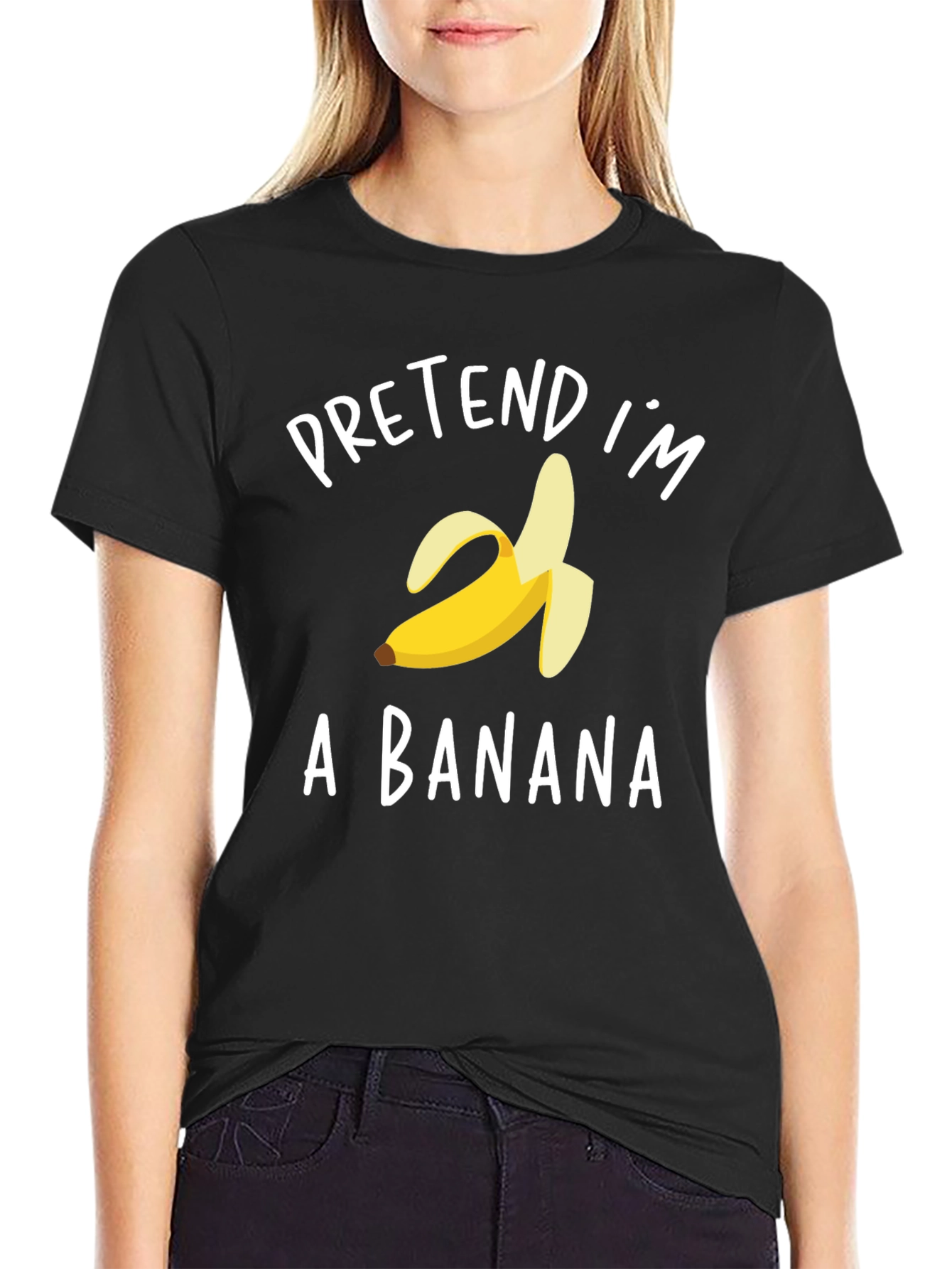 Black Pretend I'm a Banana Graphic T-Shirt view 2